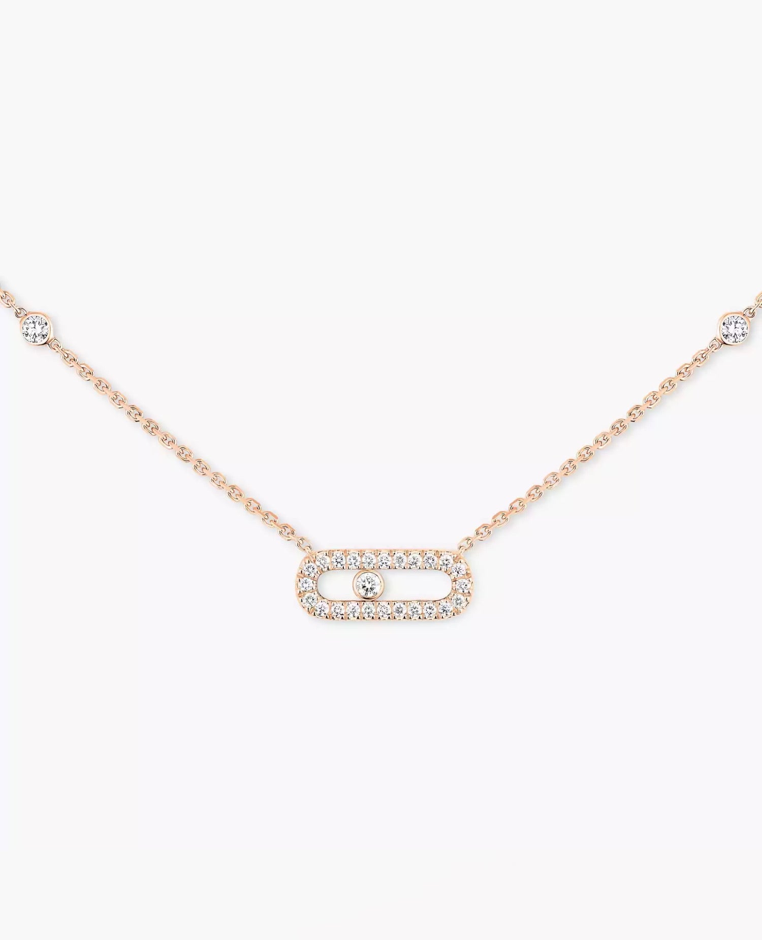 Messika Move Uno Pavé Necklace Rose Gold