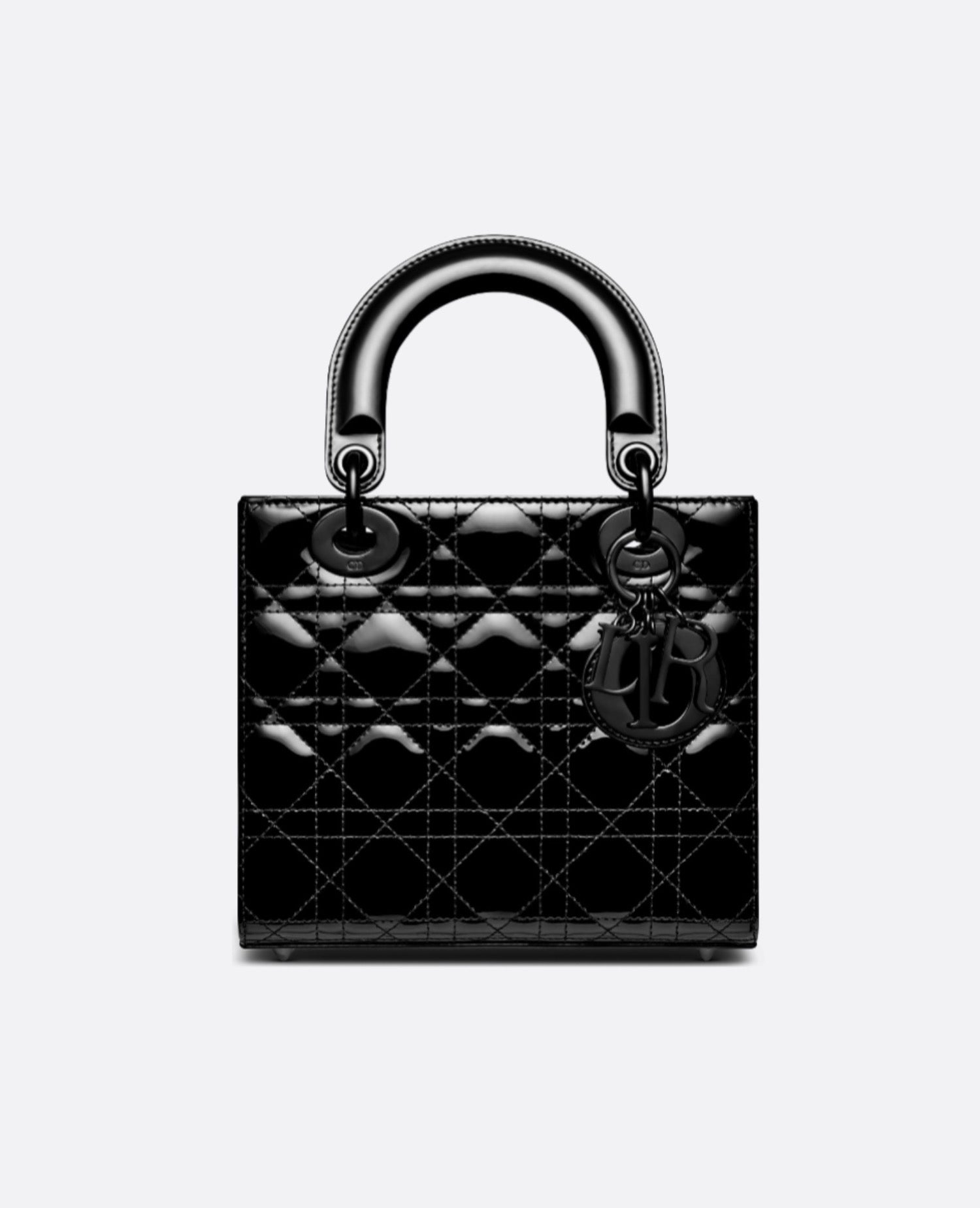 Christian Dior Small Lady Dior Bag Black Ultra-Glossy Patent