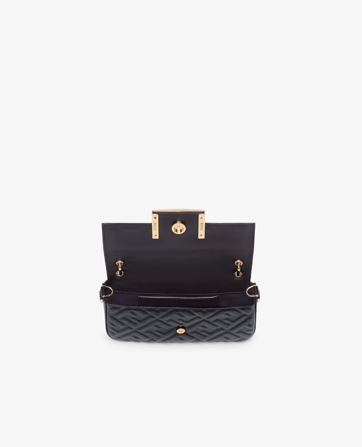 Fendi Baguette Phone Black Leather Pouch