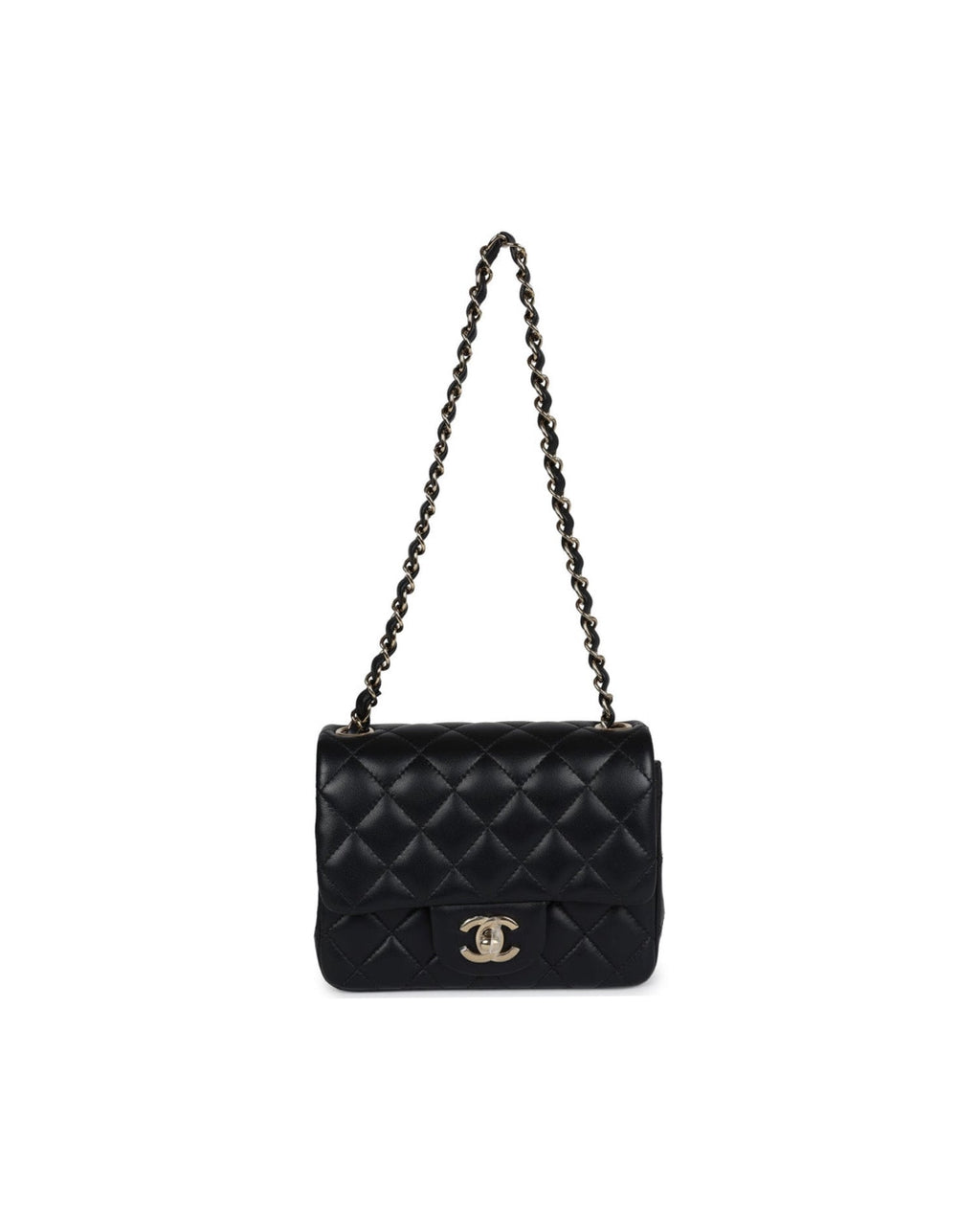 Coco Mini Classic Square Flap Bag Black Gold Hardware