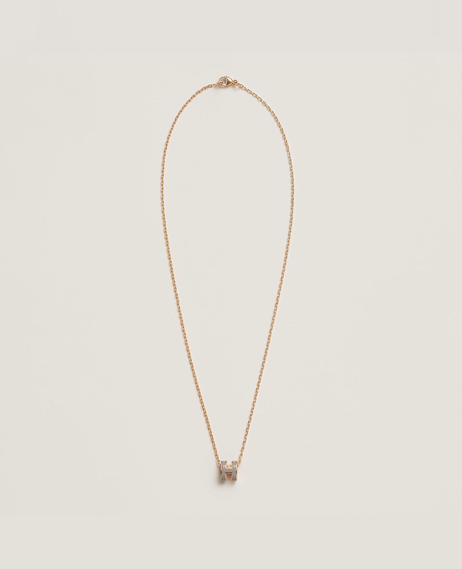 Hermès Mini Pop H Pendant Yellow Gold Marron Glace