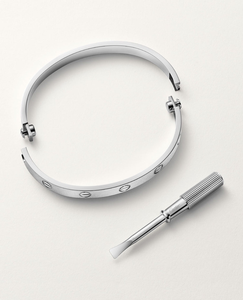 Cartier Love Bracelet, Classic Model, Brushed, Silver