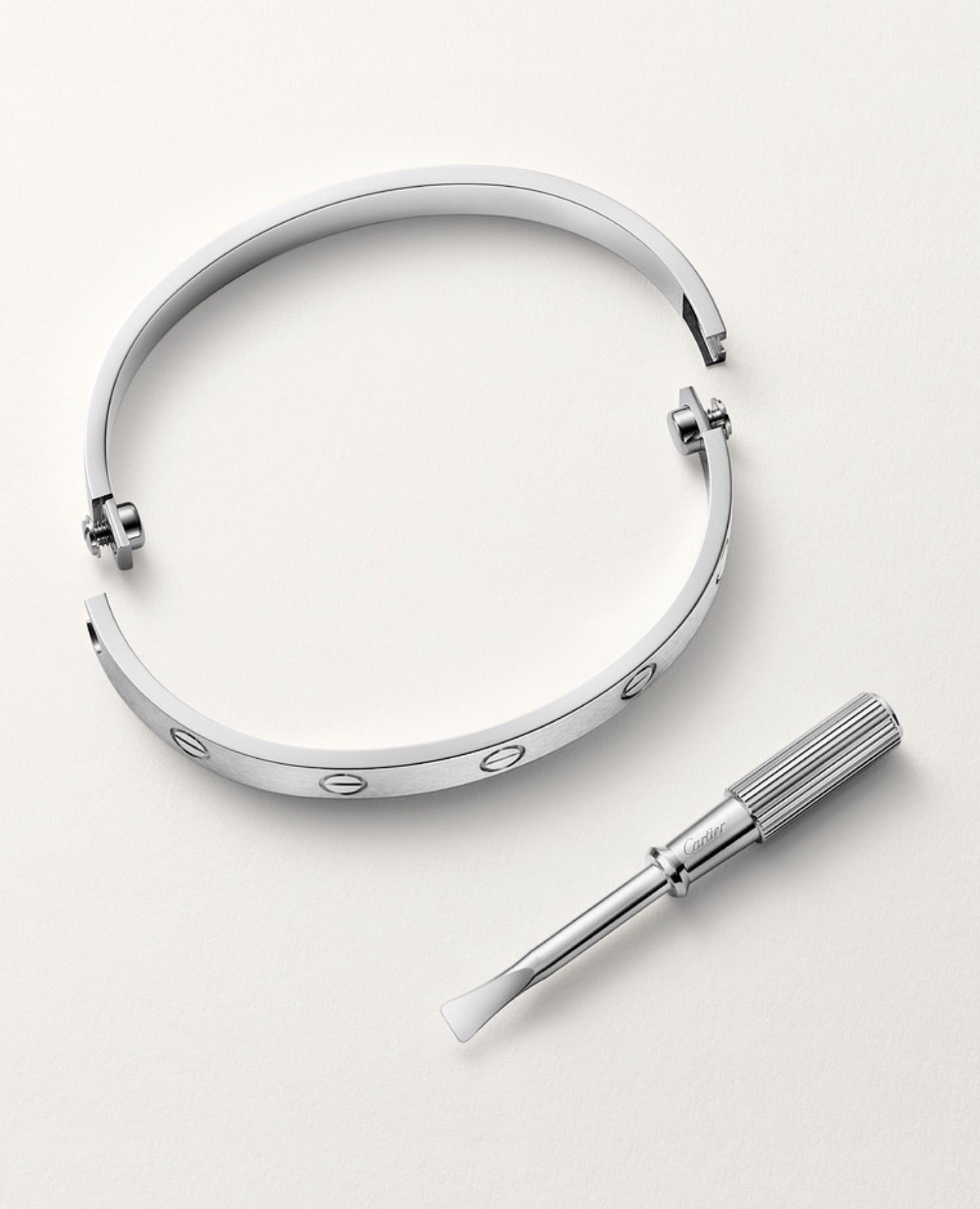 Cartier Love Bracelet, Classic Model, Brushed, Silver