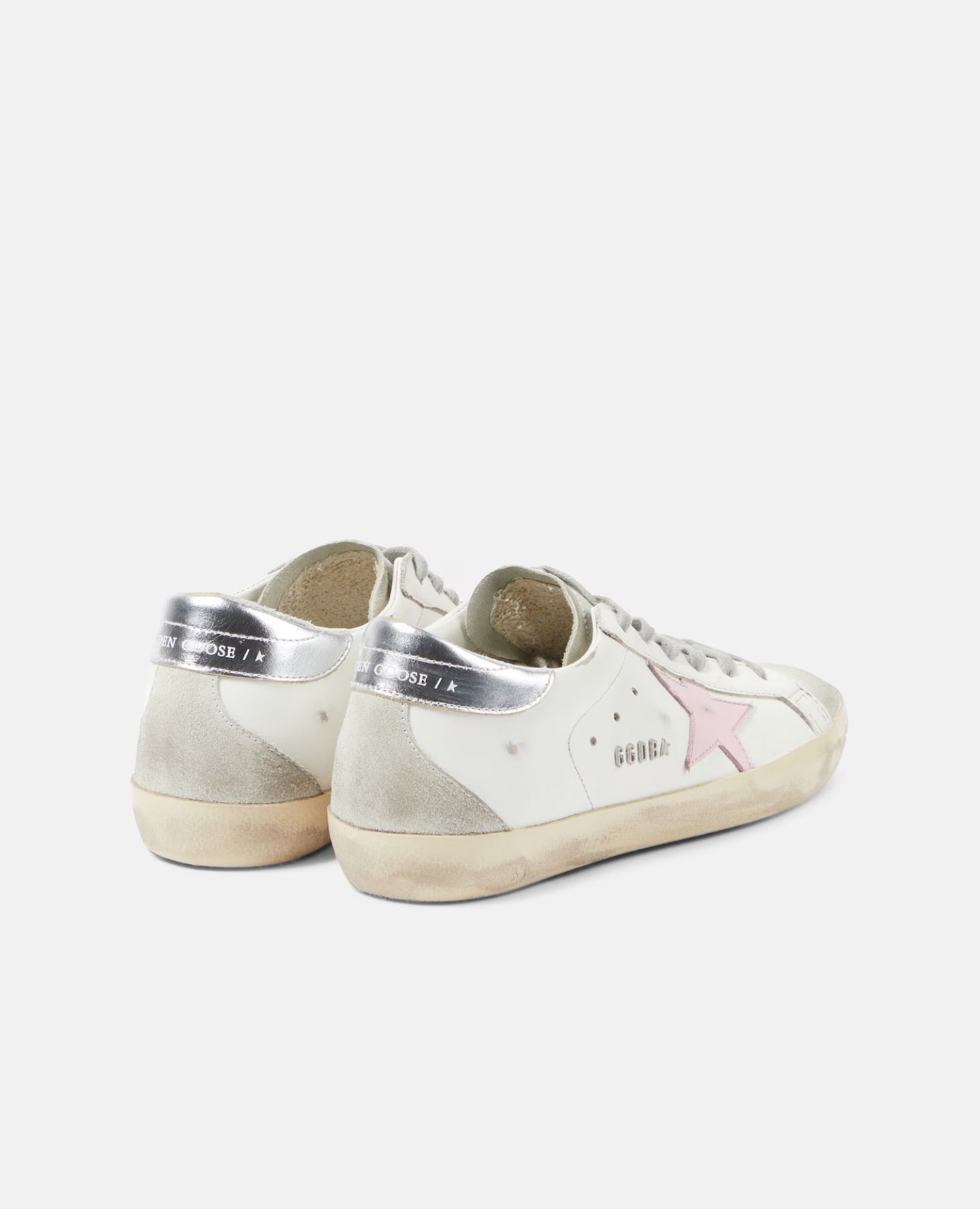 Golden Goose Super-Star with Pink star and Sliver heel tab Sneaker