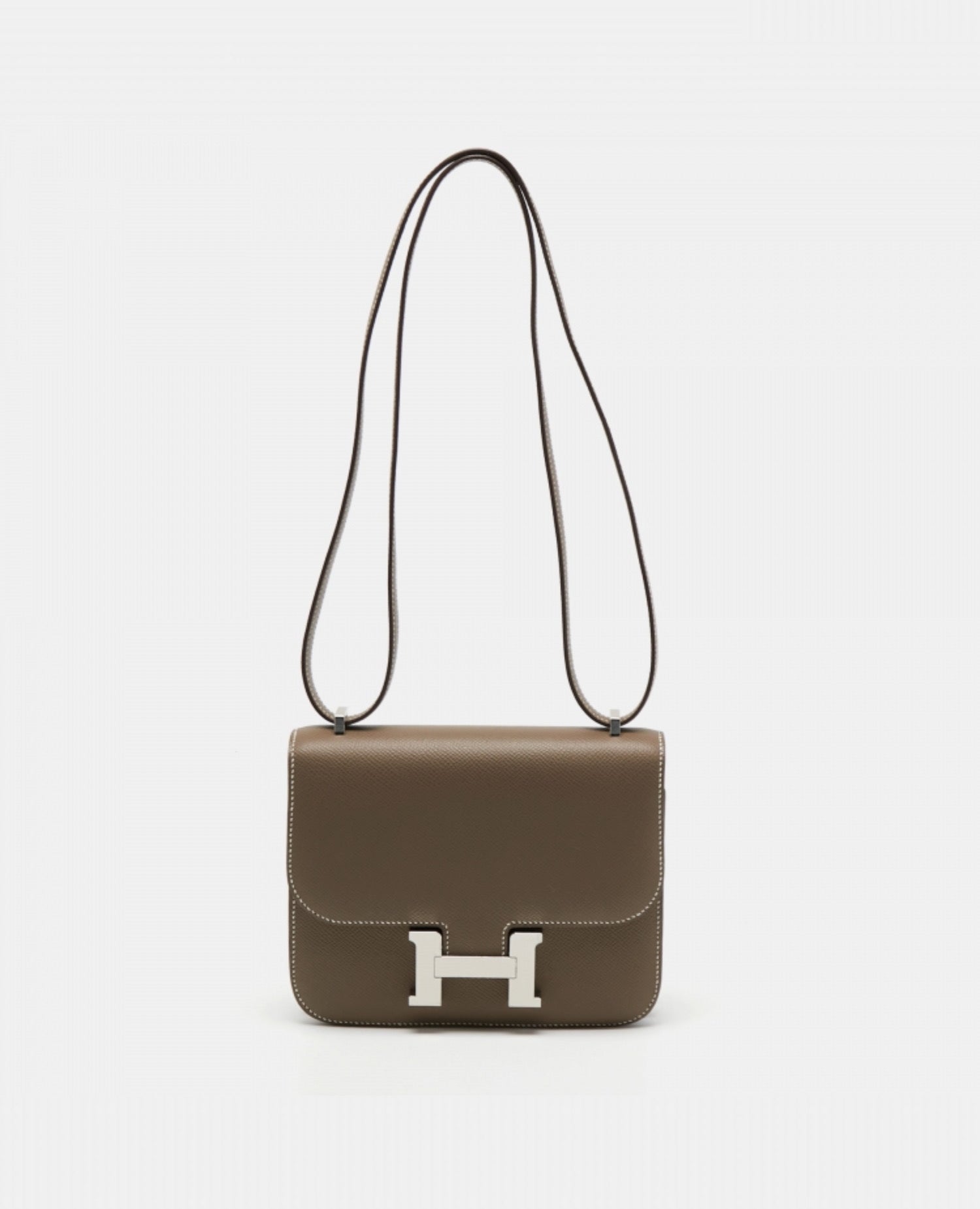 Hermès Constance 18 Epsom Etoupe Silver