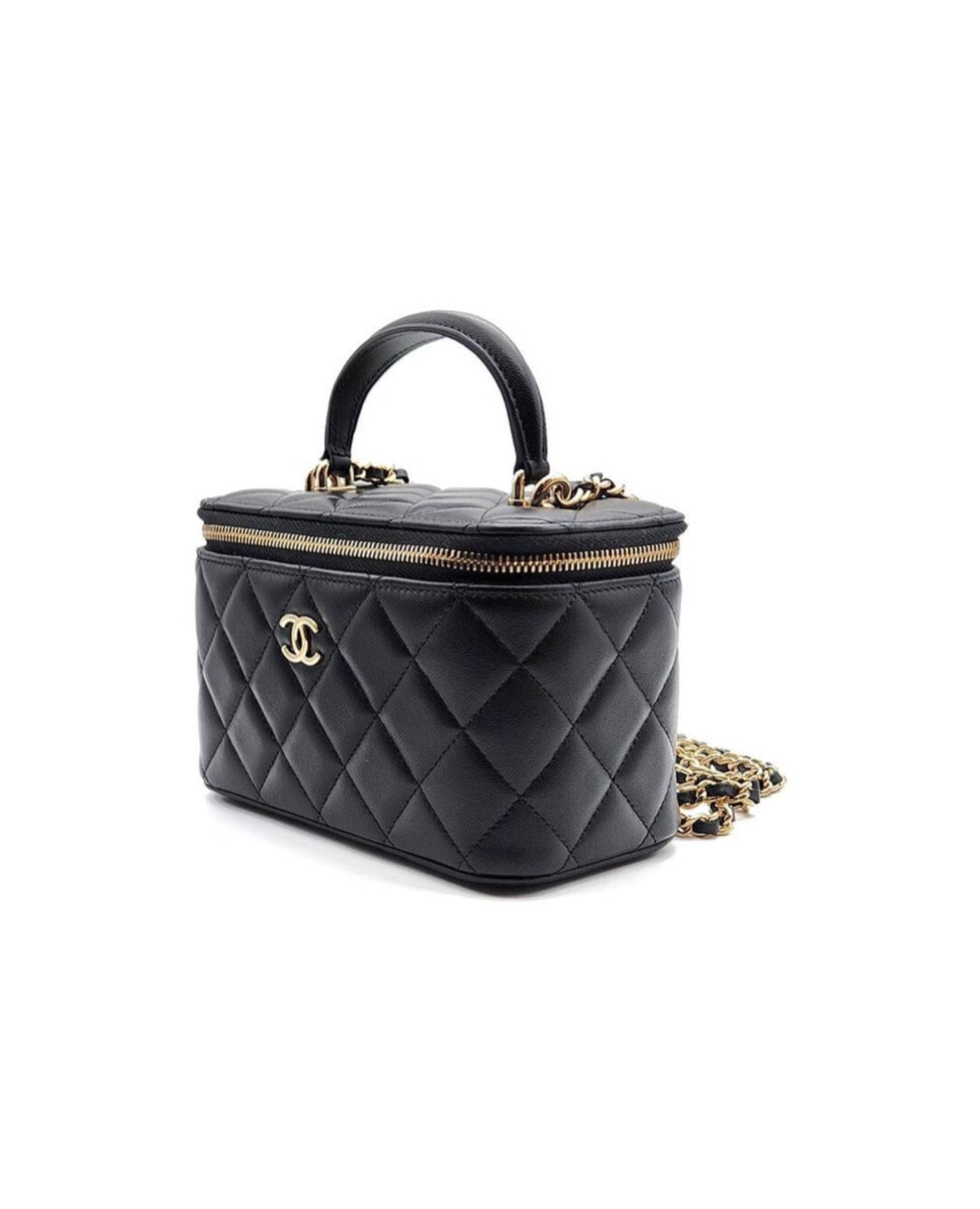 Coco Top Handle Vanity Lambskin Black