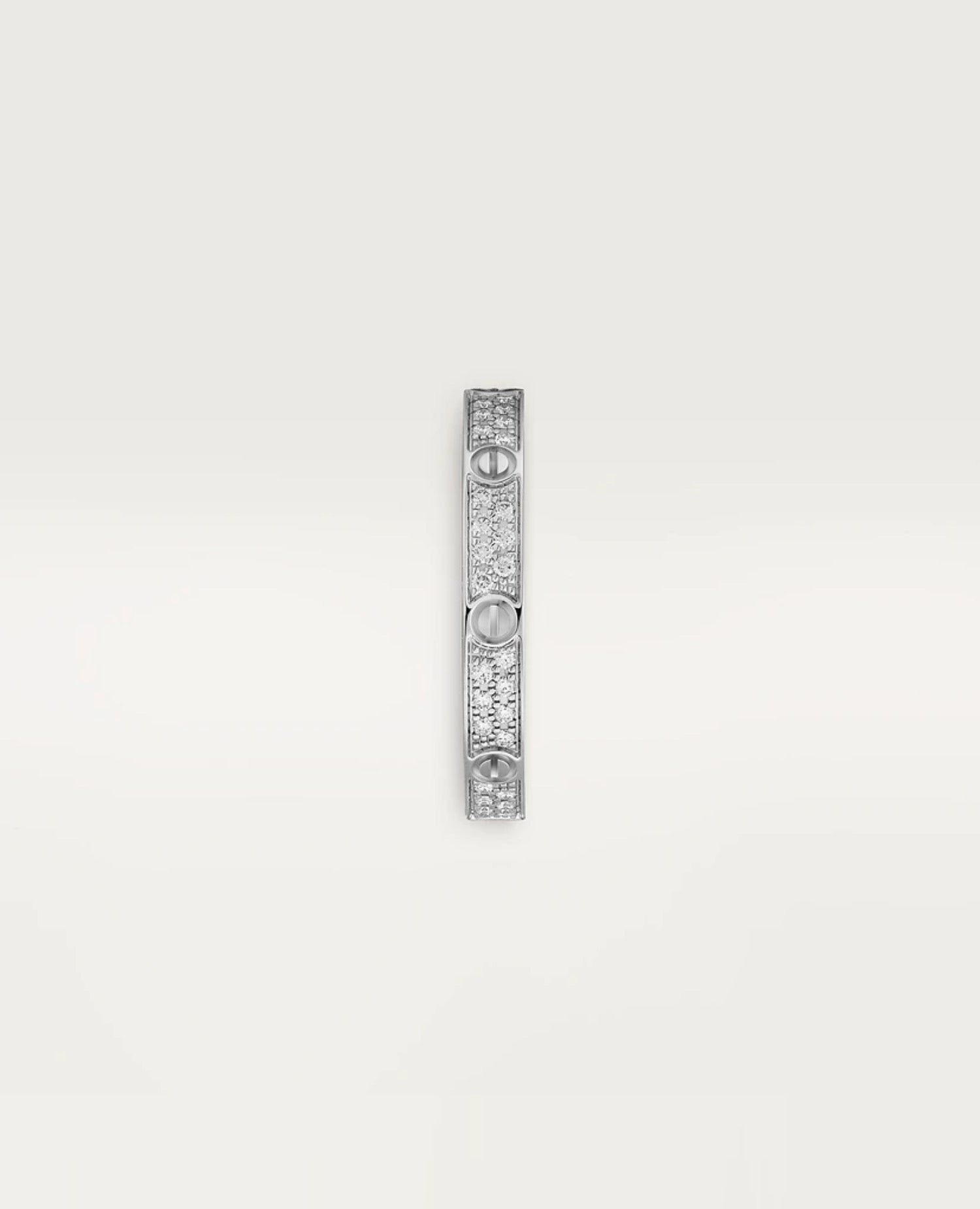 Cartier Love Ring, Small Model, Paved, Silver