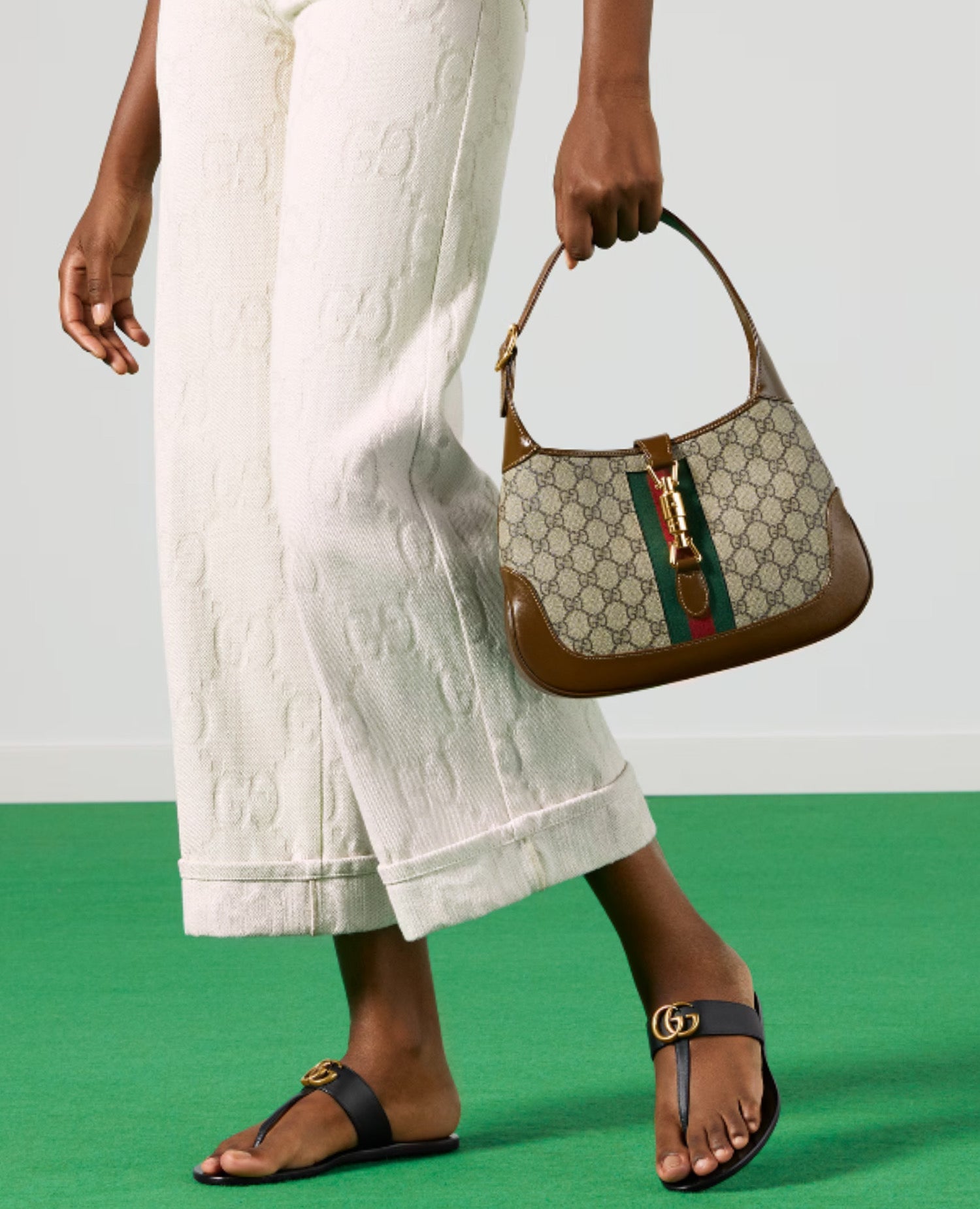 Gucci Jackie 1961 Small Shoulder Bag Beige & Ebony