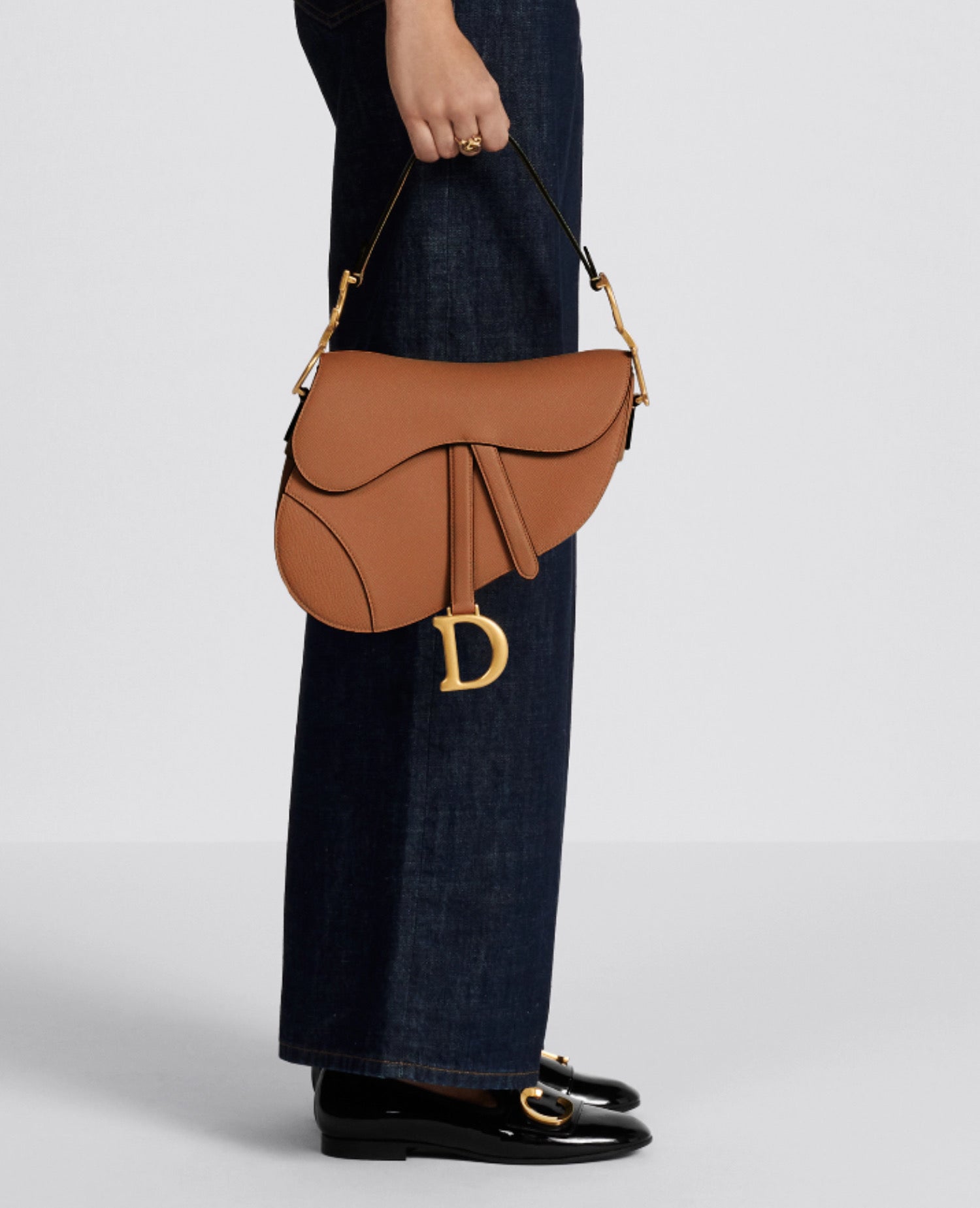 Christian Dior Saddle Bag With Strap Golden Saddle