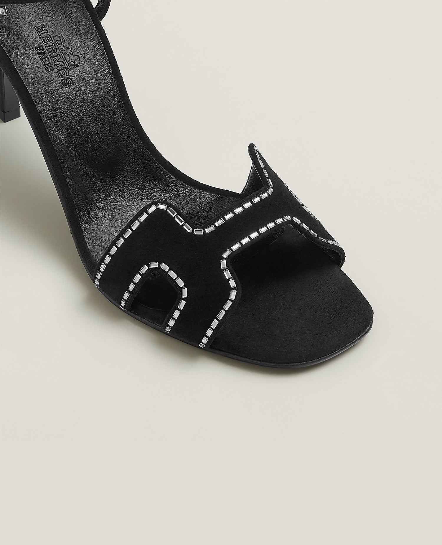 Hermès Heden 80 sandal Crystal Noir