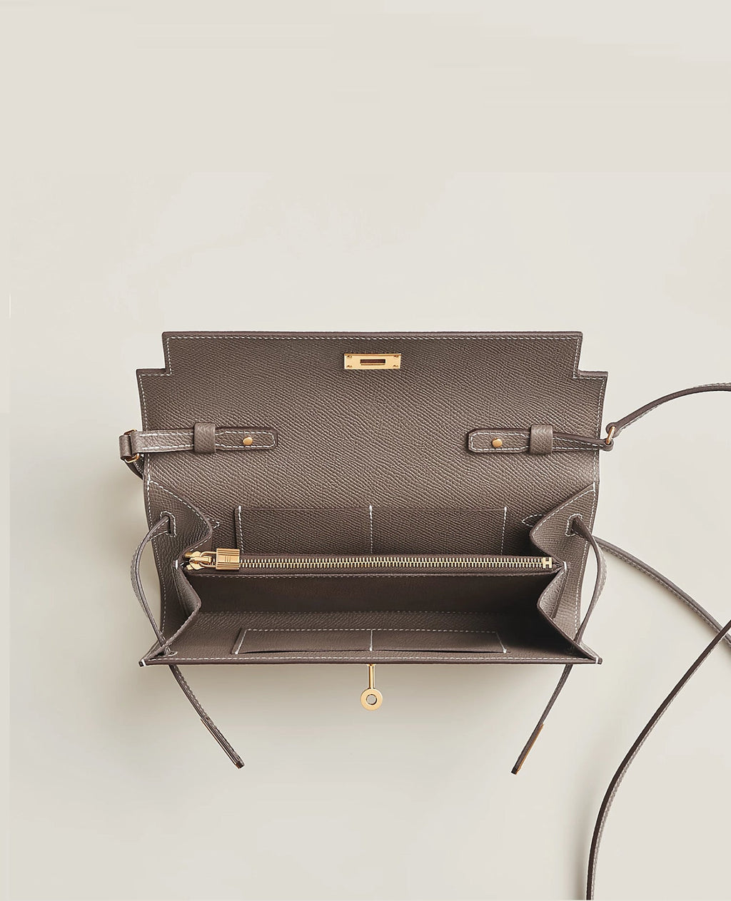 Hermès Kelly Classique To Go wallet Etoupe Epsom