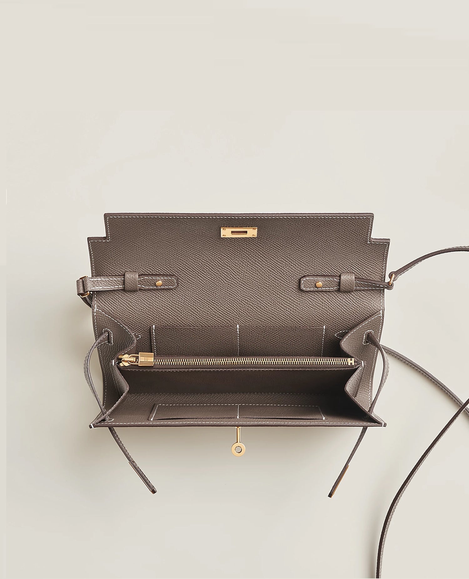 Hermès Kelly Classique To Go wallet Etoupe Epsom