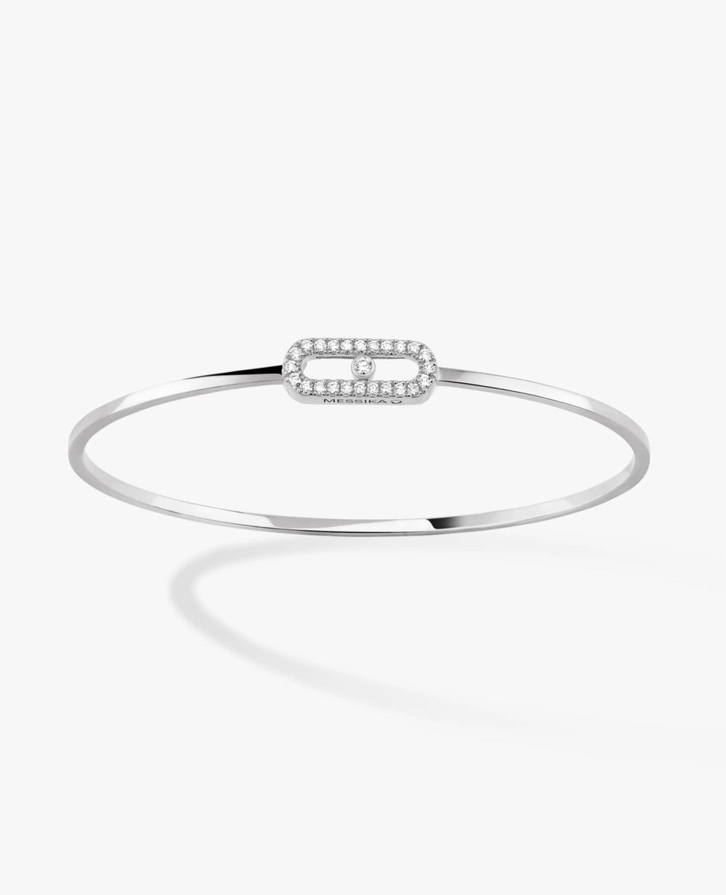 Messika Move Uno Pavé Flex Bangle Bracelet Silver