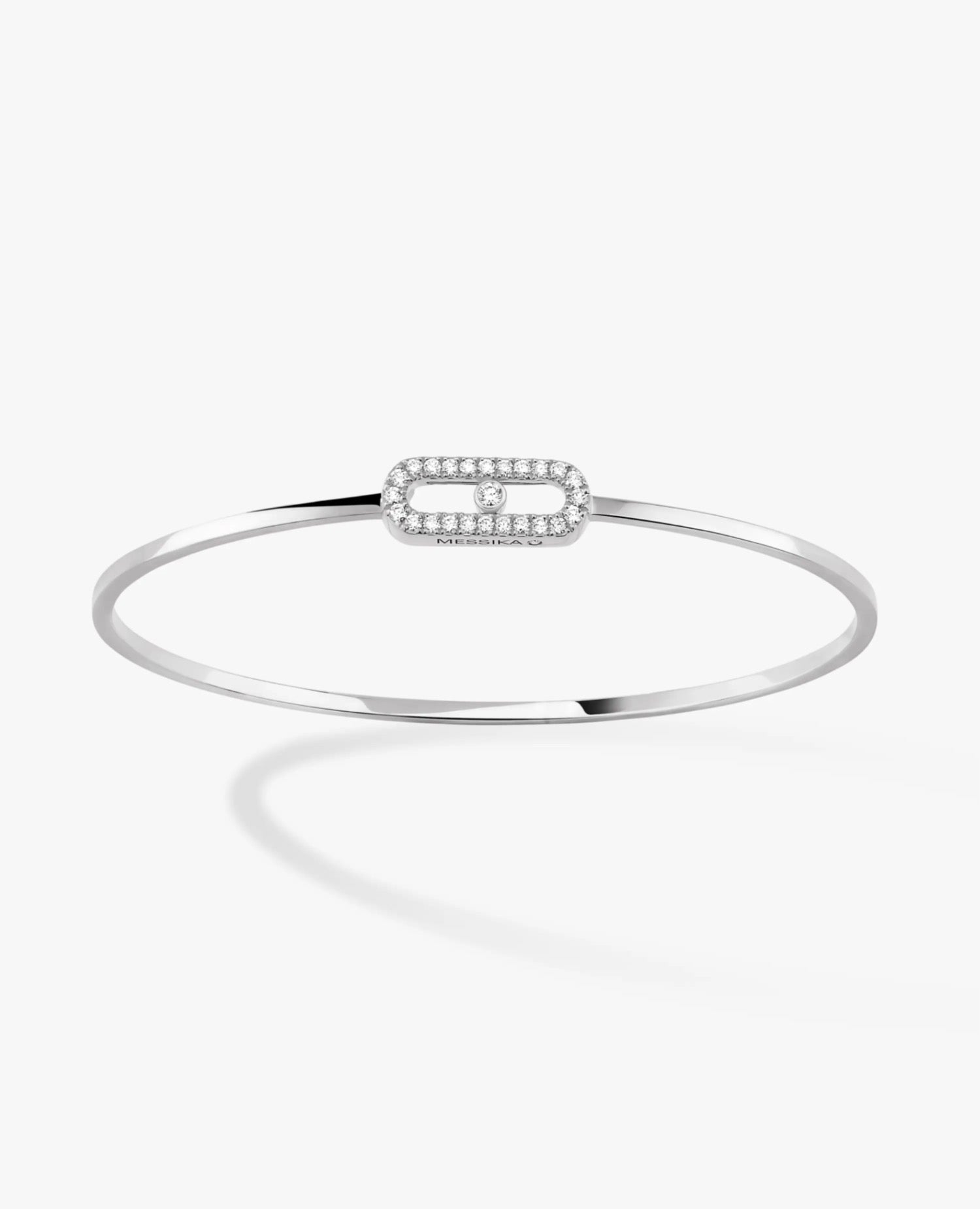 Messika Move Uno Pavé Flex Bangle Bracelet Silver