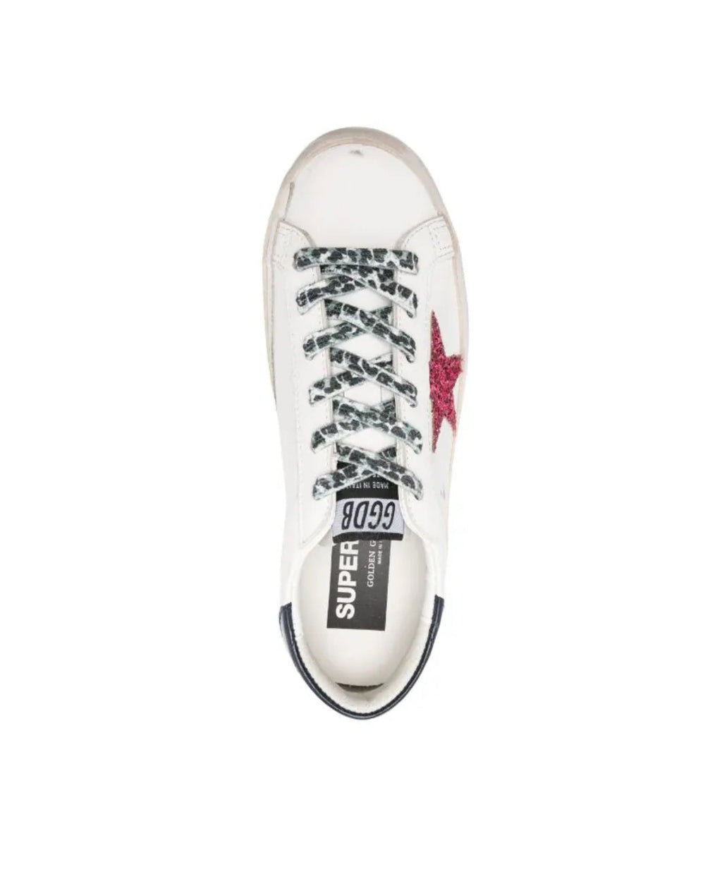 Golden Goose Women's Super-Star With Glitter Fushia Star Sneaker