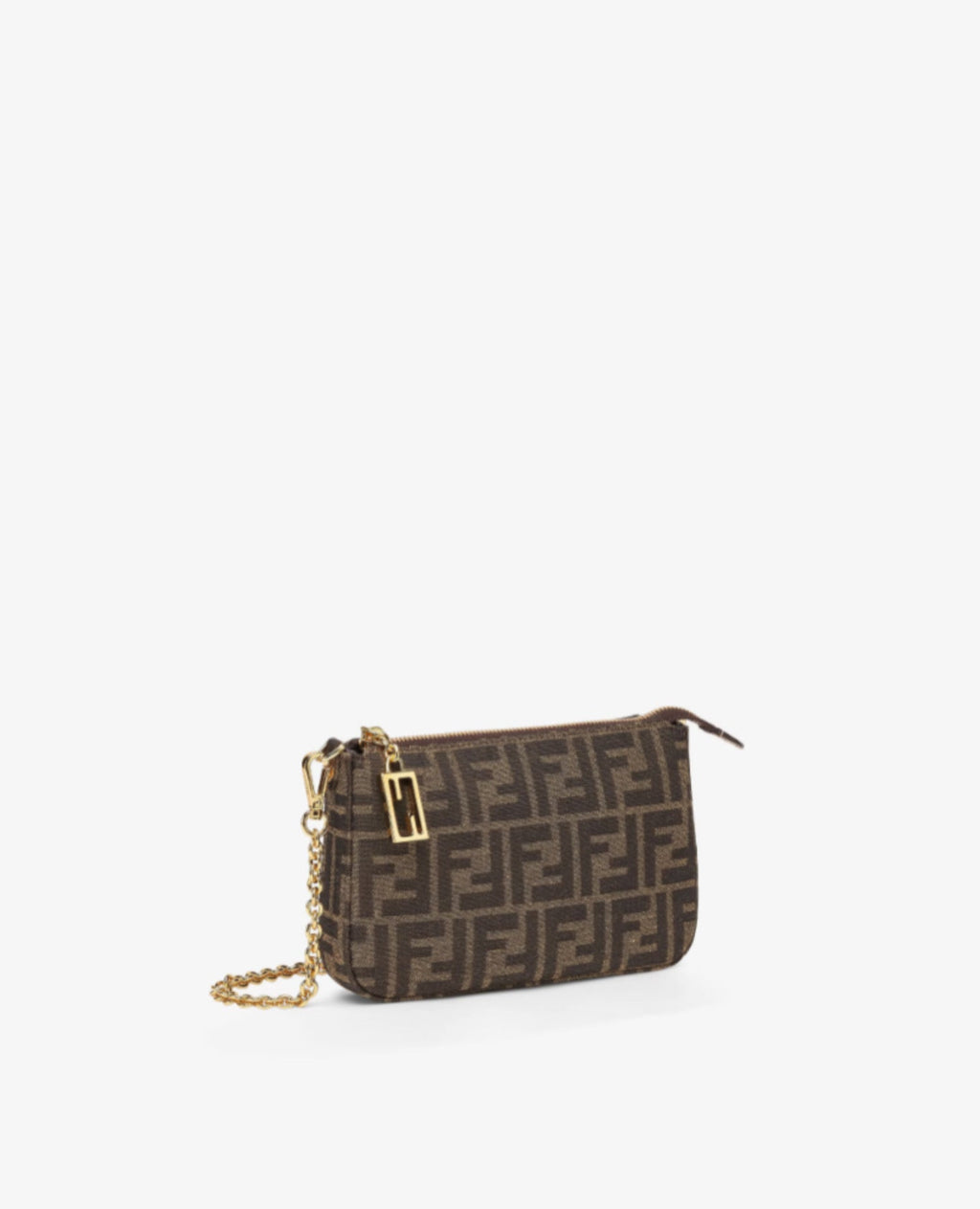 Fendi Baguette Pouch Brown jacquard FF fabric