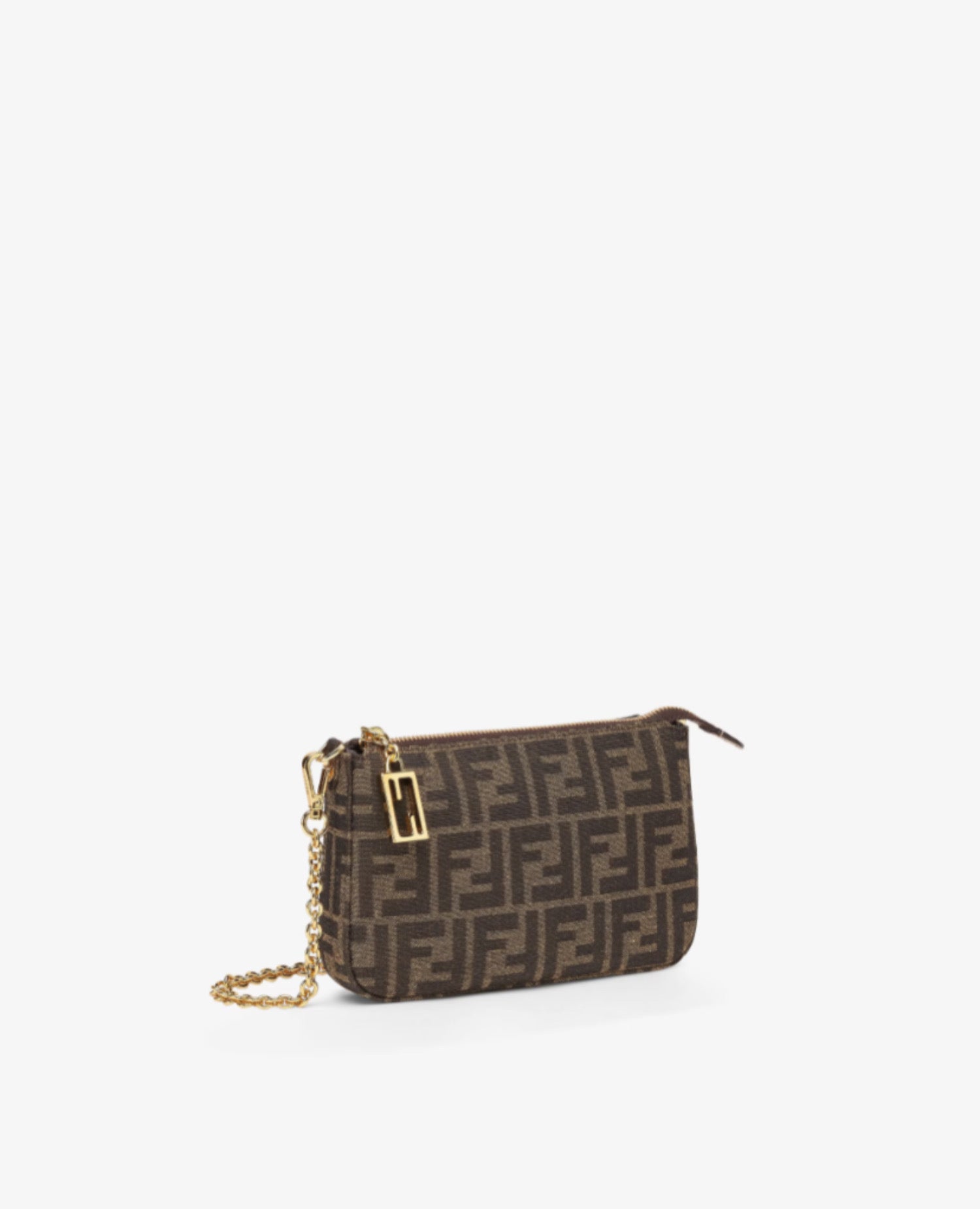 Fendi Baguette Pouch Brown jacquard FF fabric
