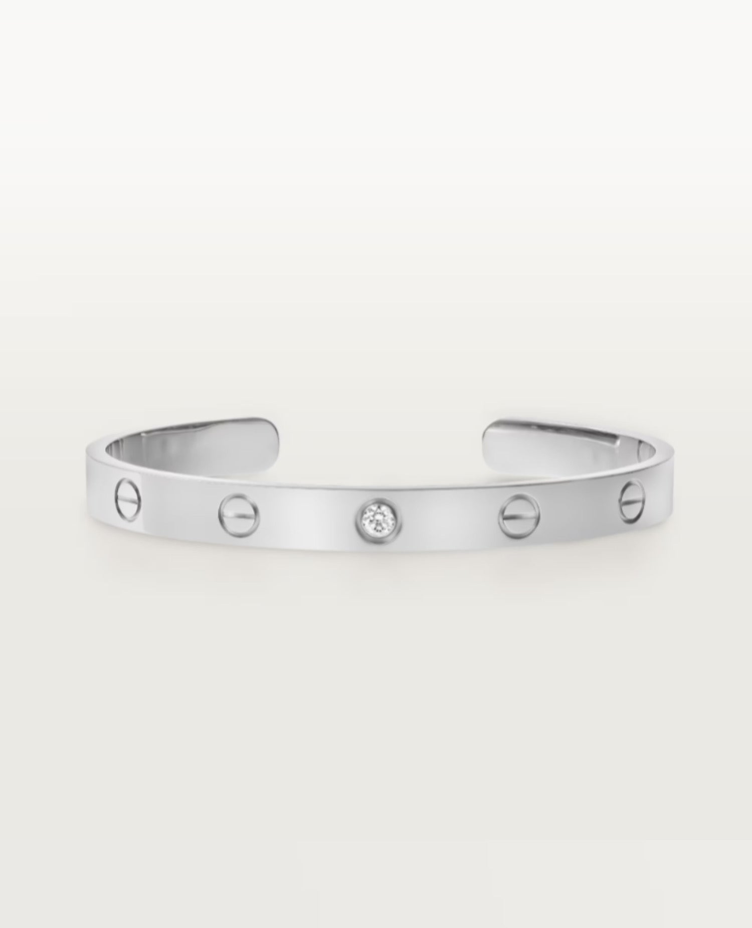 Cartier Love Bracelet, Open, 1 Diamond, Silver