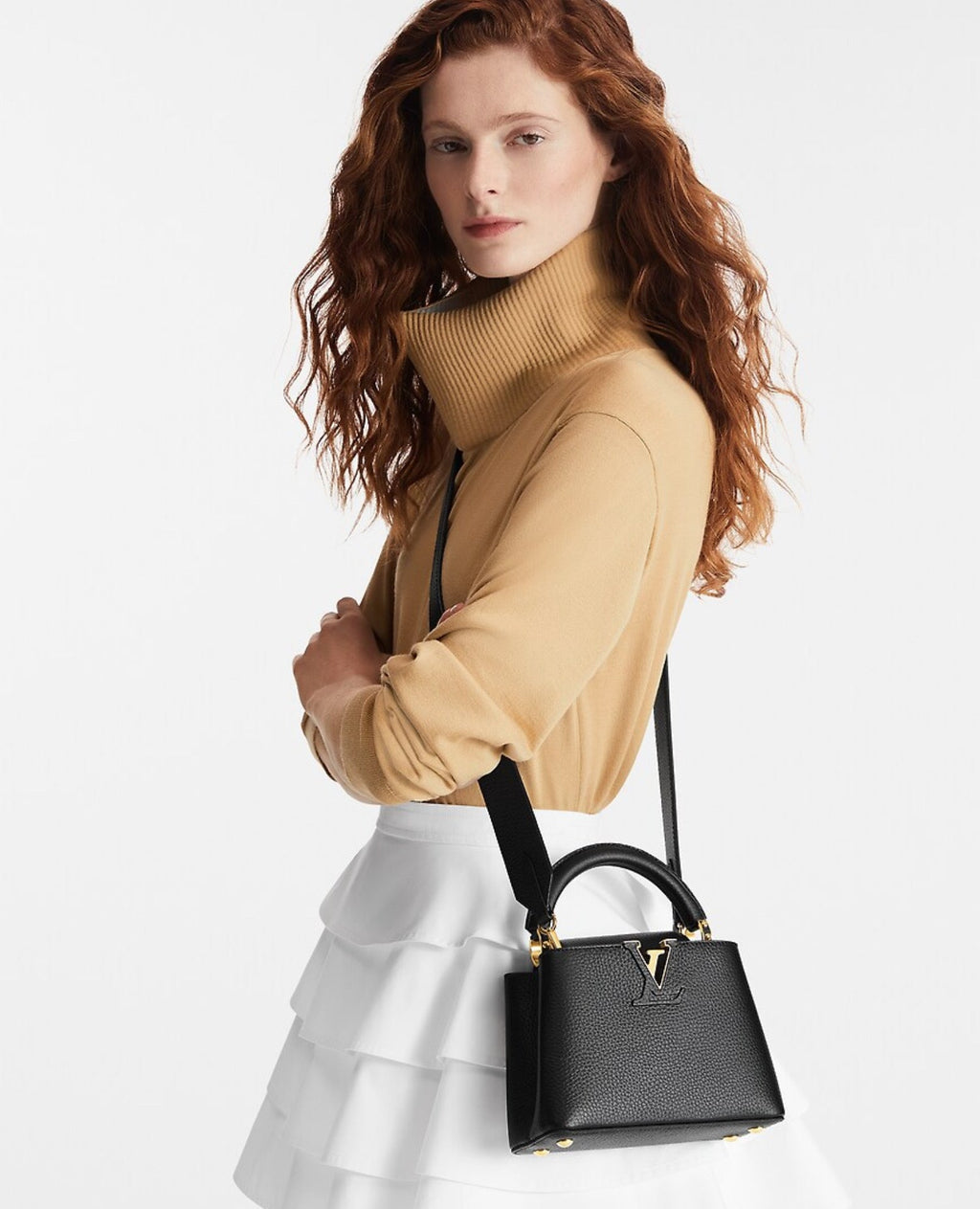 Louis Vuitton Capucines Mini Black Golden Handle