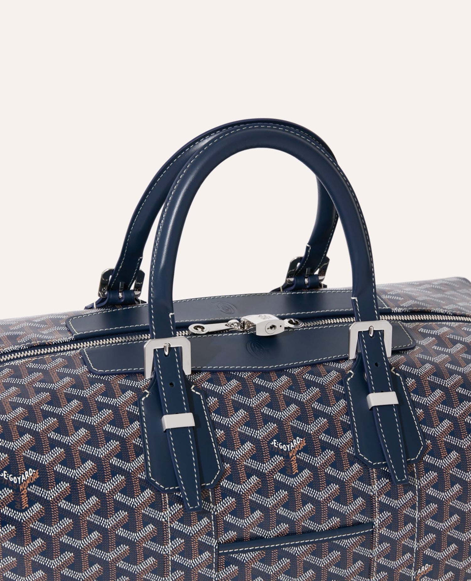 Goyard Bowling 45 Bag Navy Blue