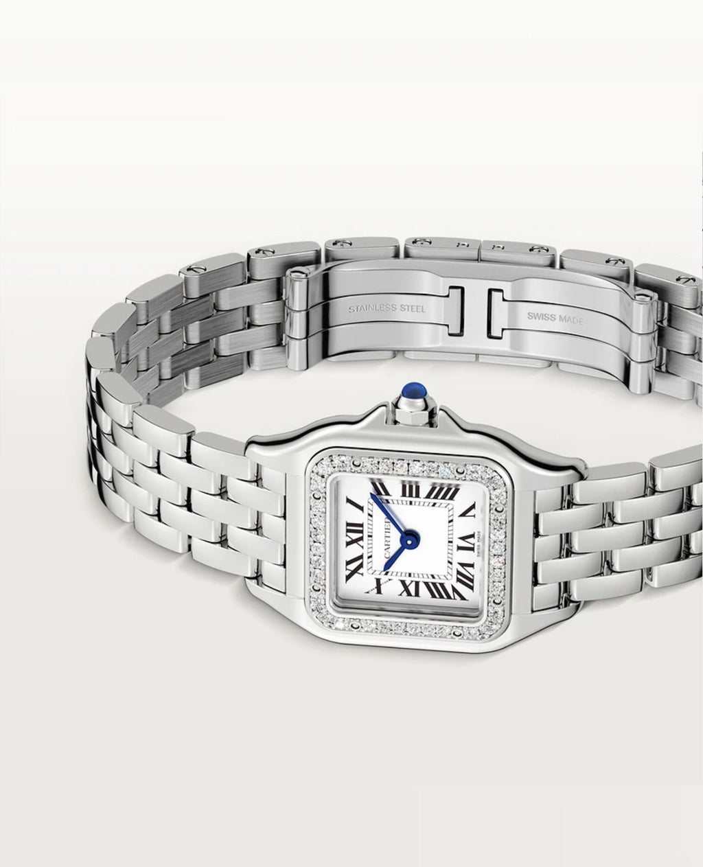 Panthèrs DE Cartier Watch, Small Model, Diamonds, Silver