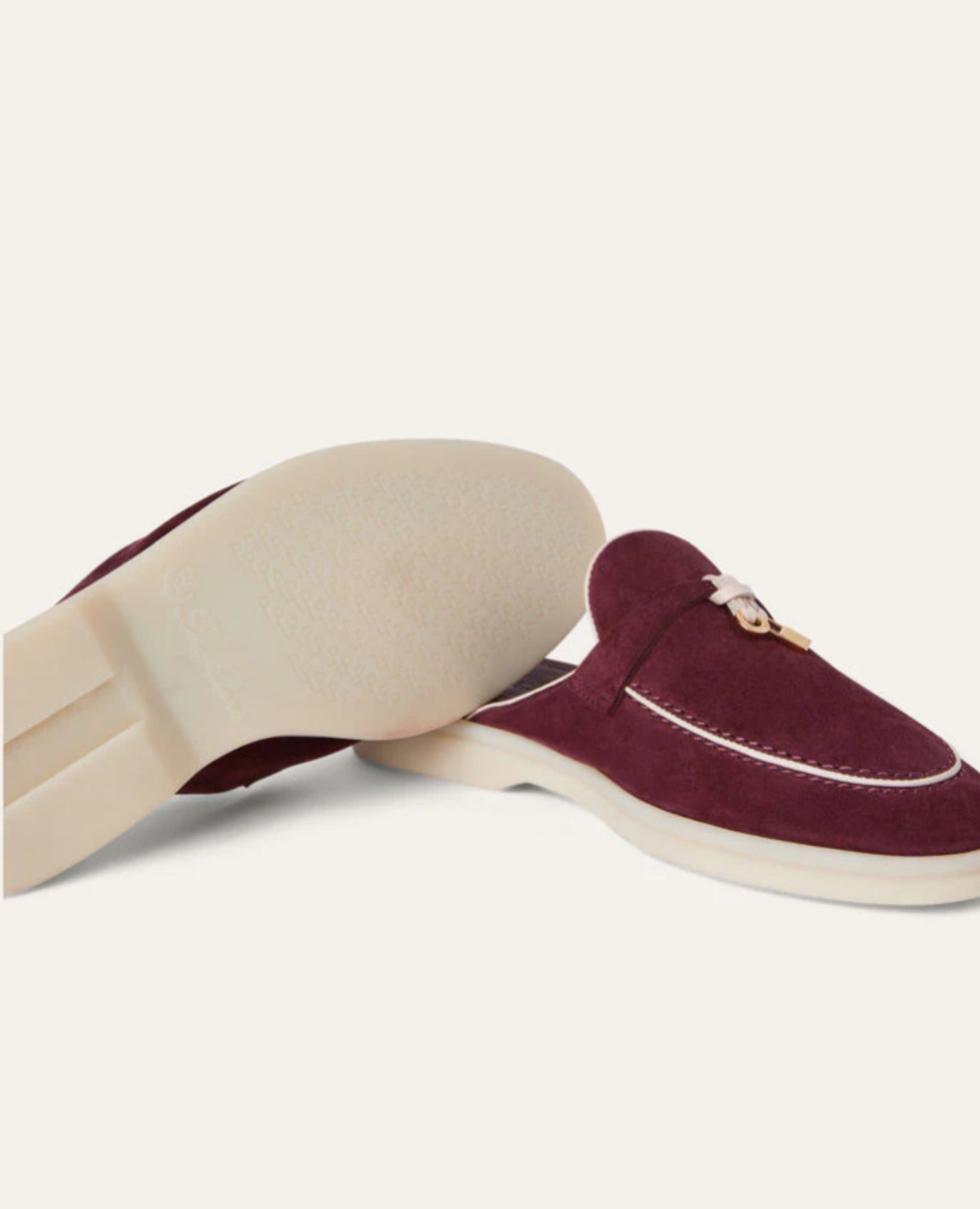 Loro Piana Babouche Charms Walk Loafers Azuki Beans