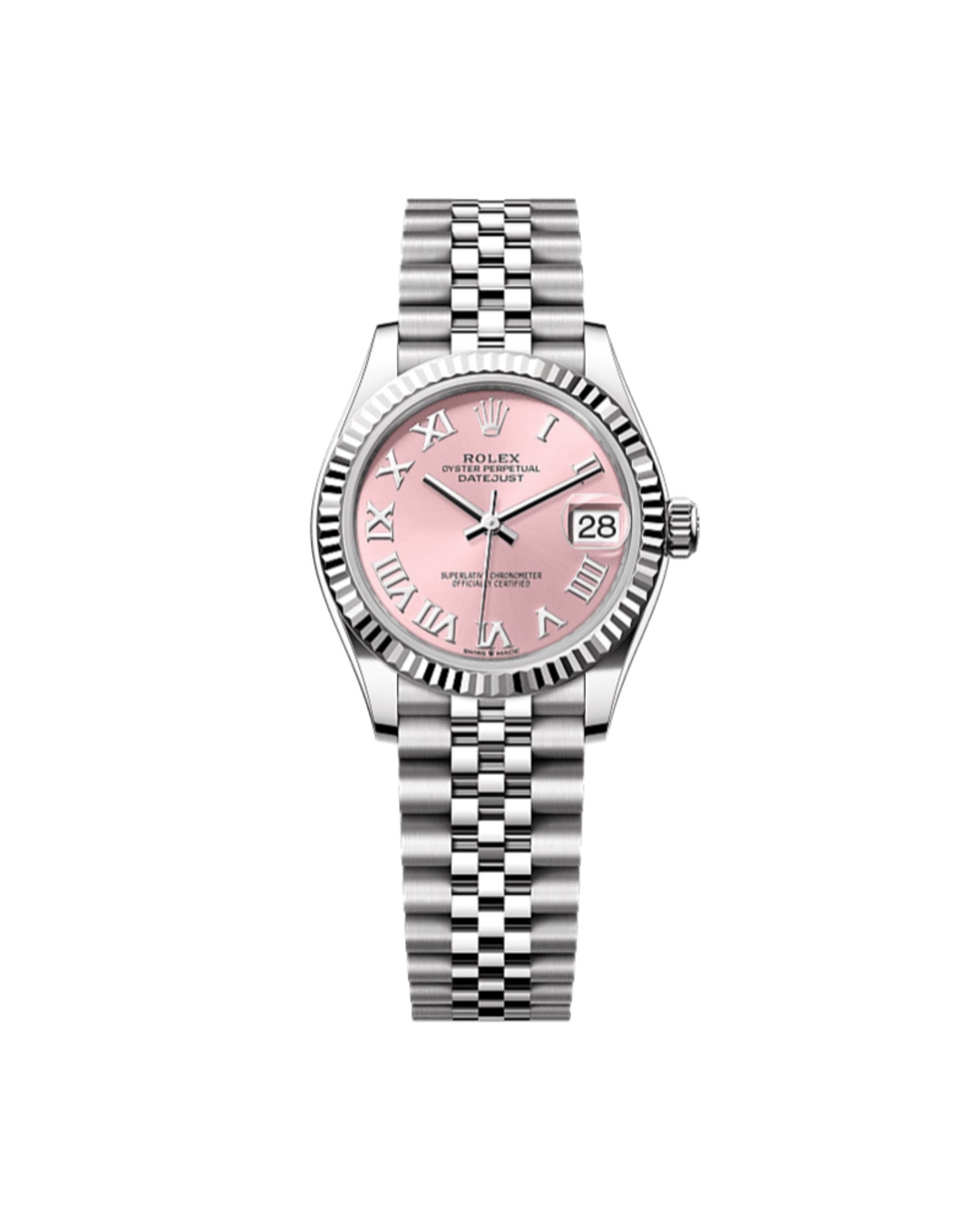 Rolex Datejust 31 Oyster, 31 mm, Oystersteel and white gold, Pink Dial