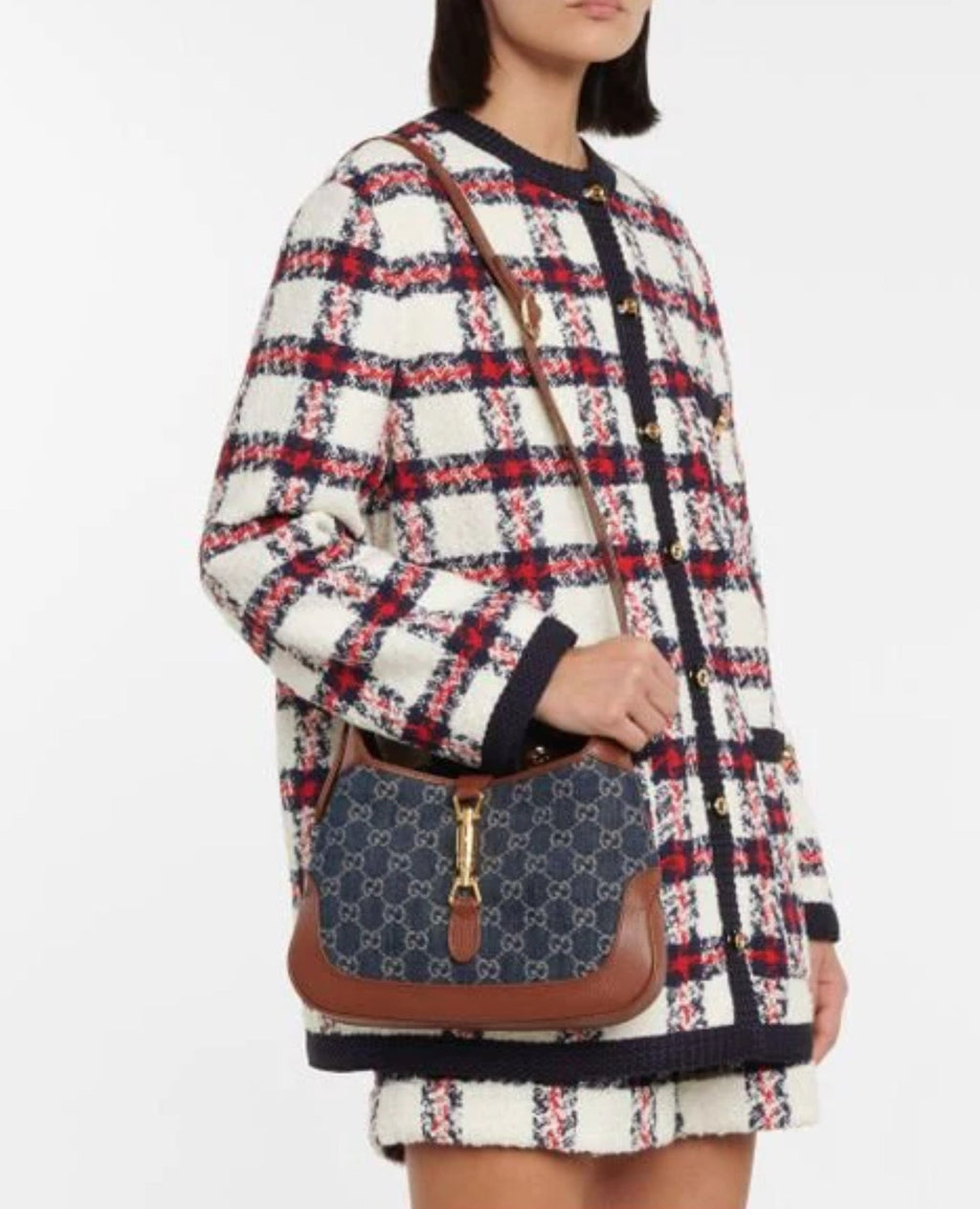 Gucci Jackie 1961 Small Shoulder Bag Blue & Brown