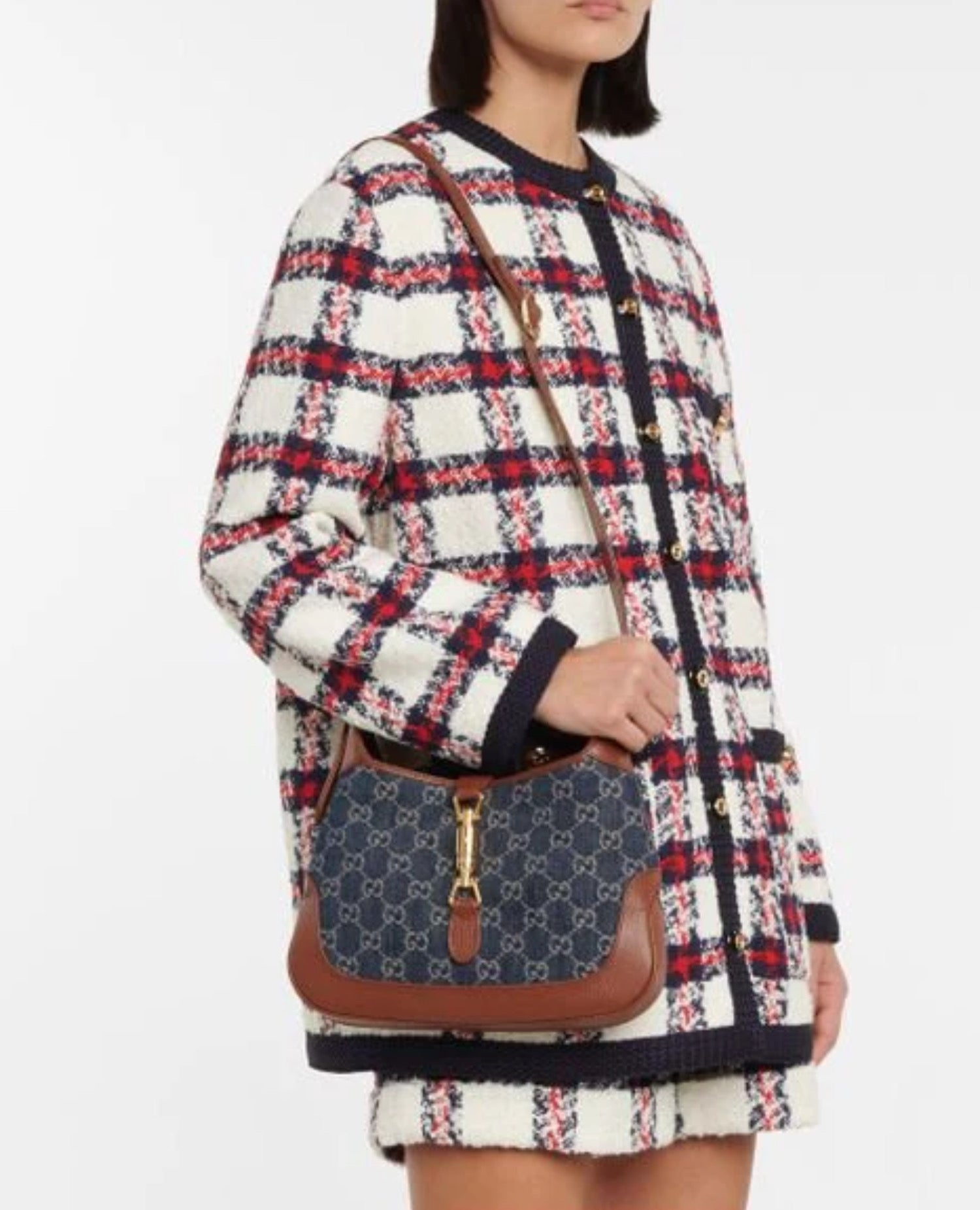 Gucci Jackie 1961 Small Shoulder Bag Blue & Brown