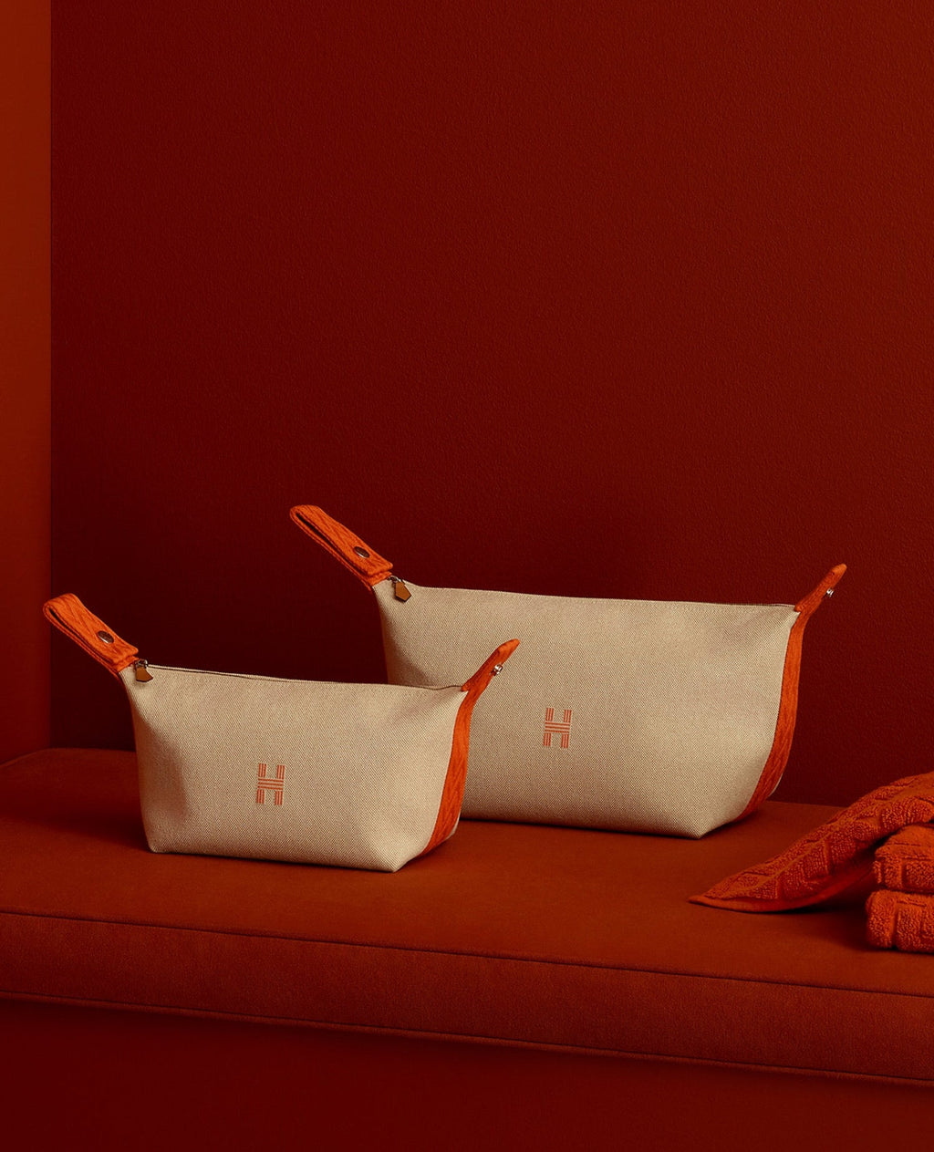 Hermès Bride-a-Brac case, Small Model, Beige / Orange