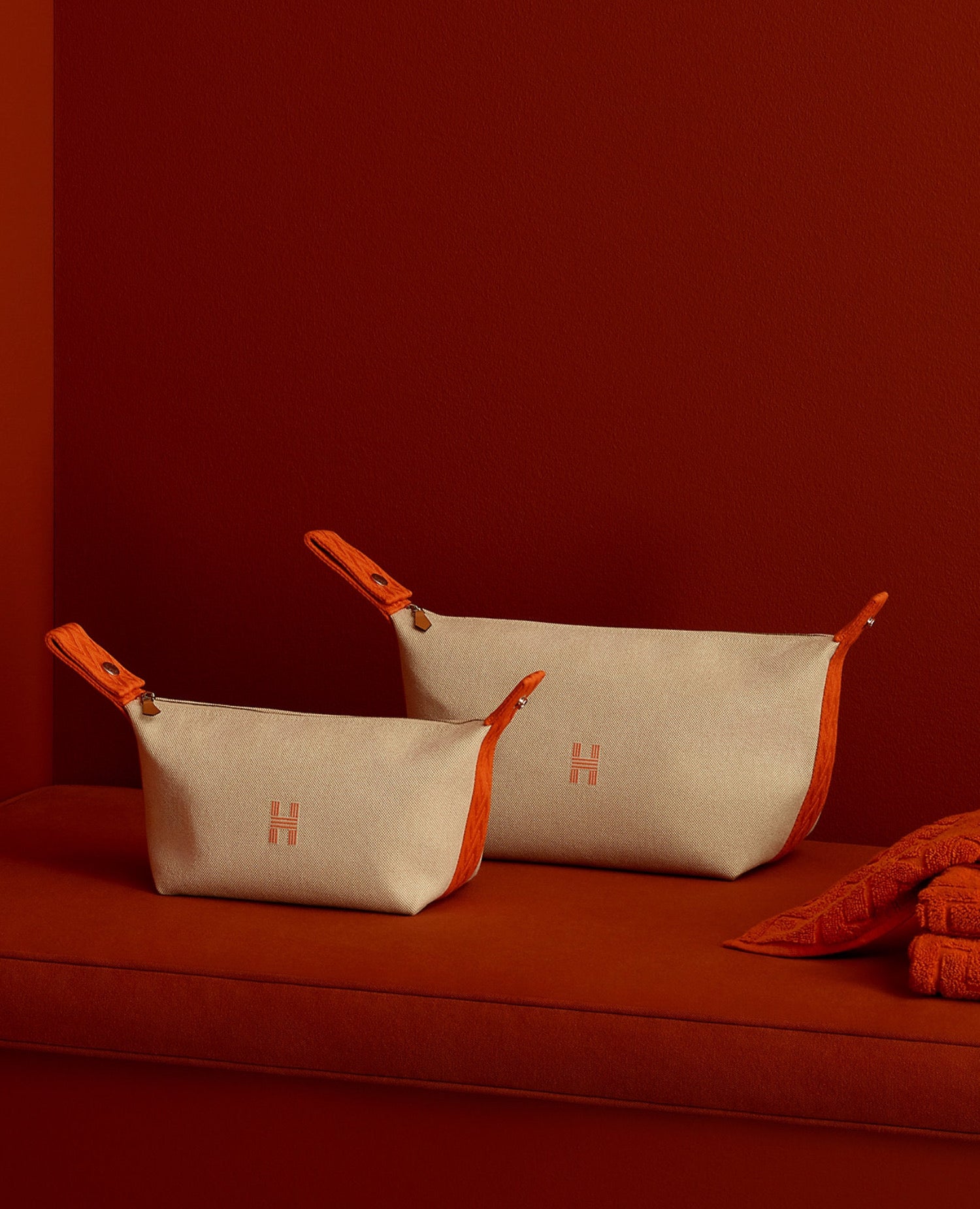 Hermès Bride-a-Brac case, Small Model, Beige / Orange