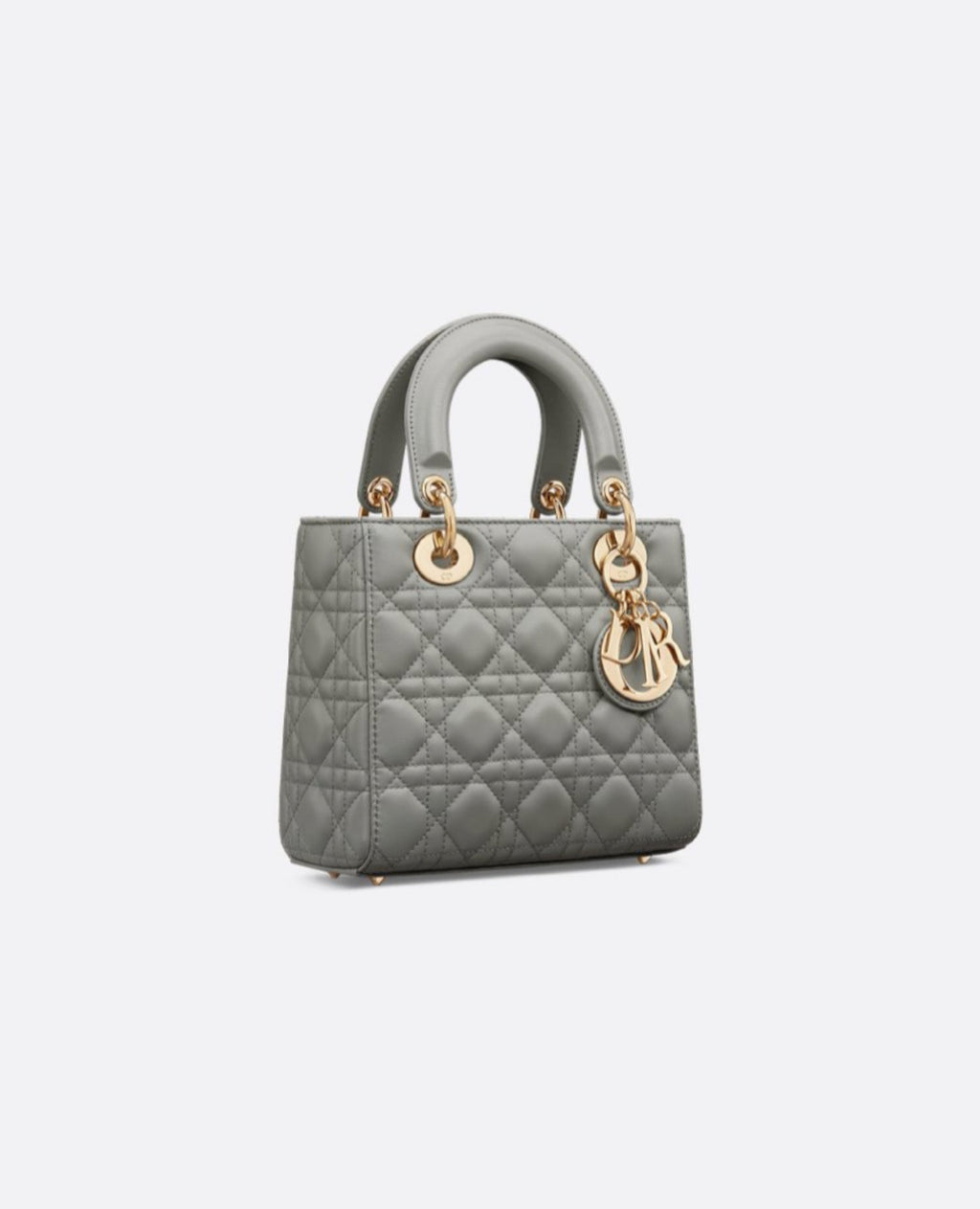 Christian Dior Small Lady Dior Bag  Stone Gray