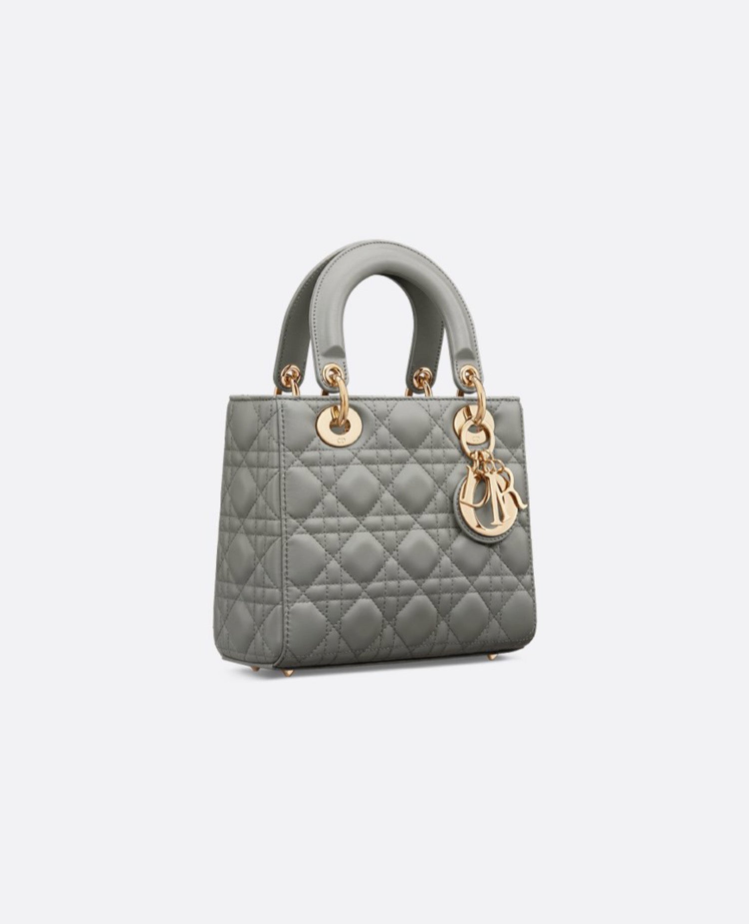 Christian Dior Small Lady Dior Bag  Stone Gray