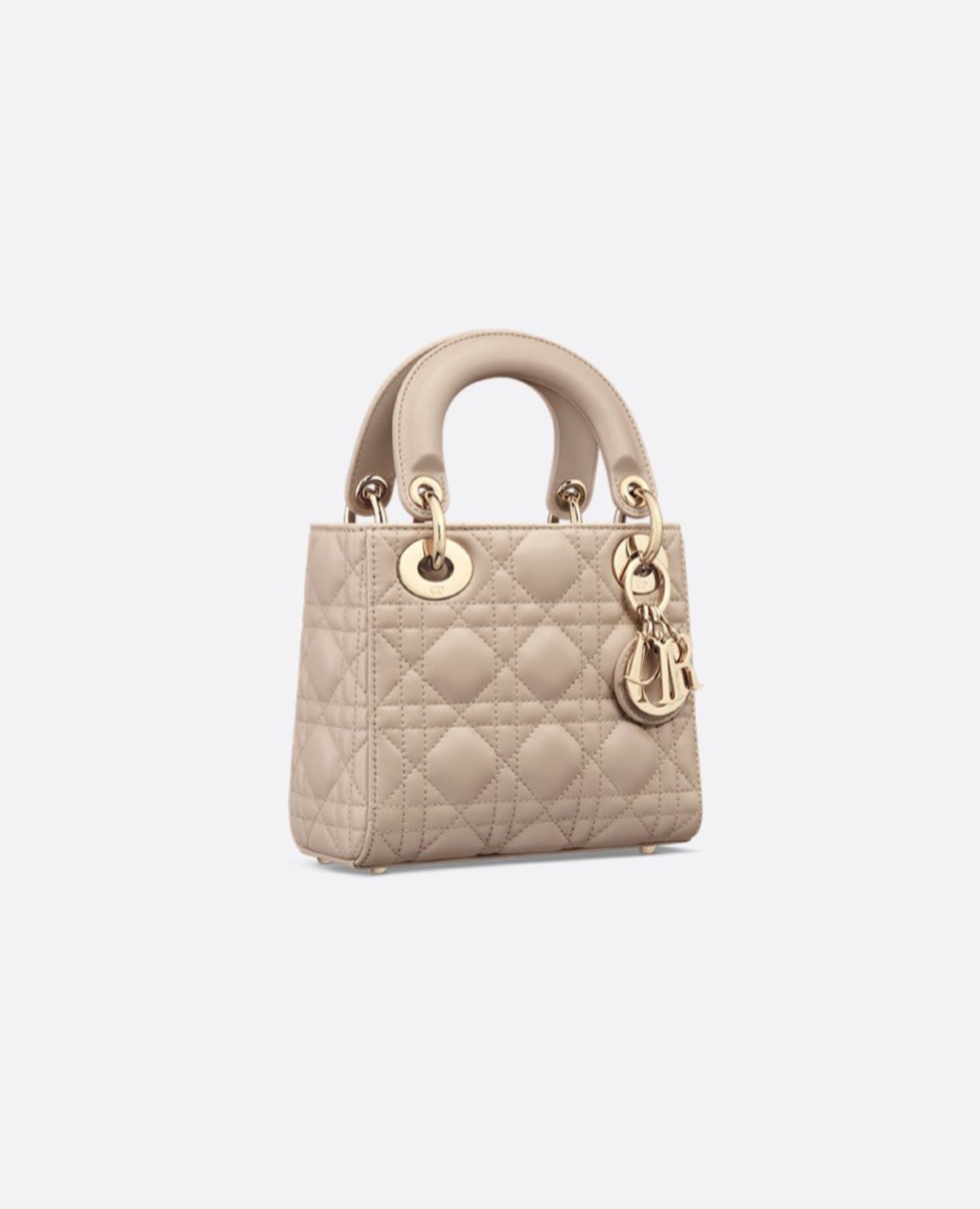 Christian Dior Mini Lady Dior Bag Powder Beige Cannage Lambskin