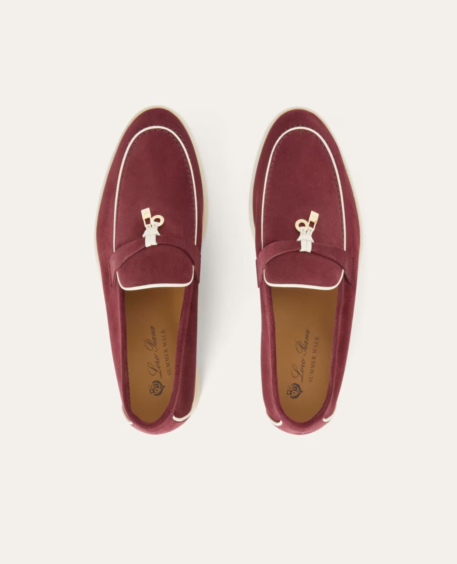 Loro Piana Summer Charms Walk Loafers Azuki Beans