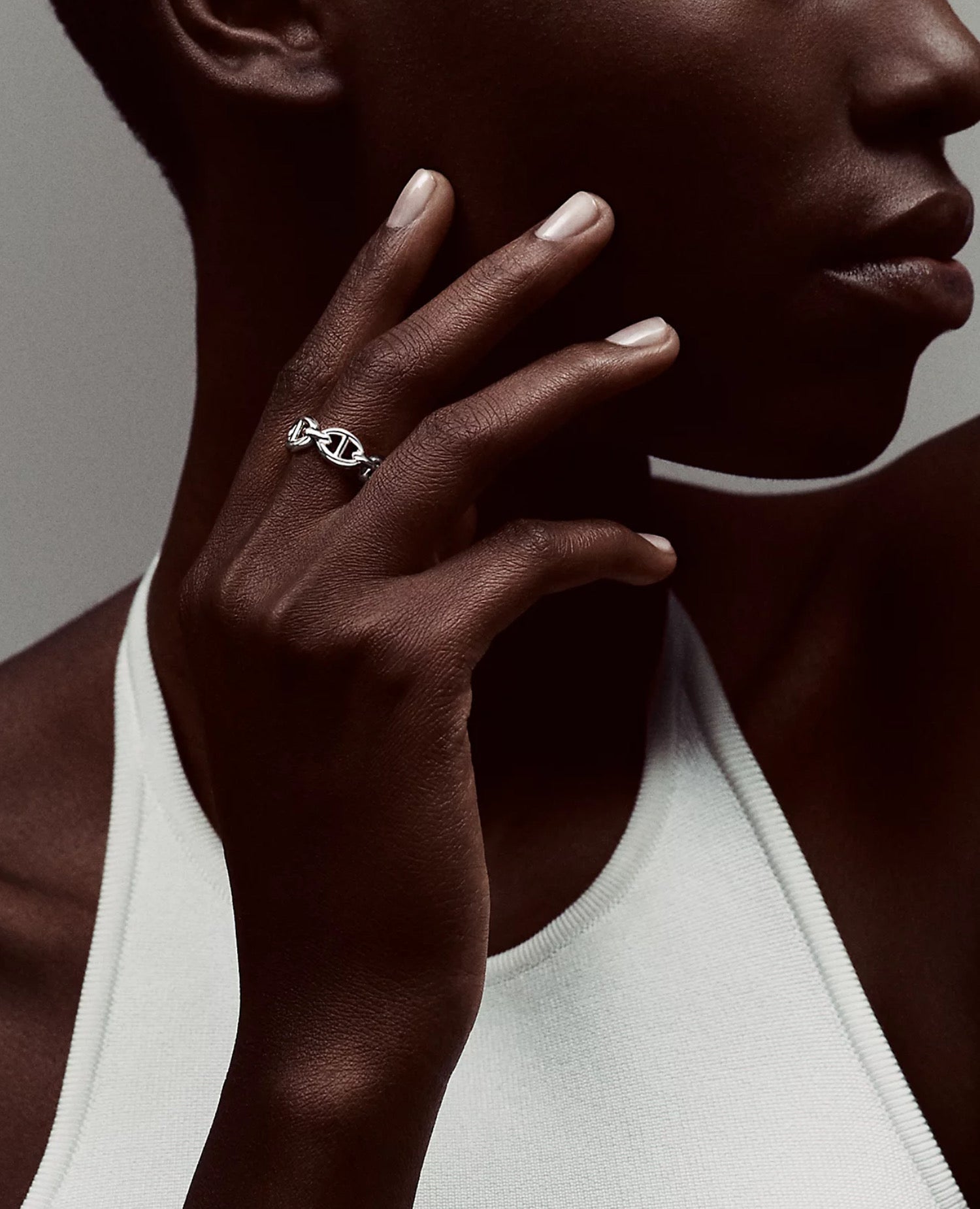 Hermès Chaine D'ancre Enchainee Ring, Small model Silver