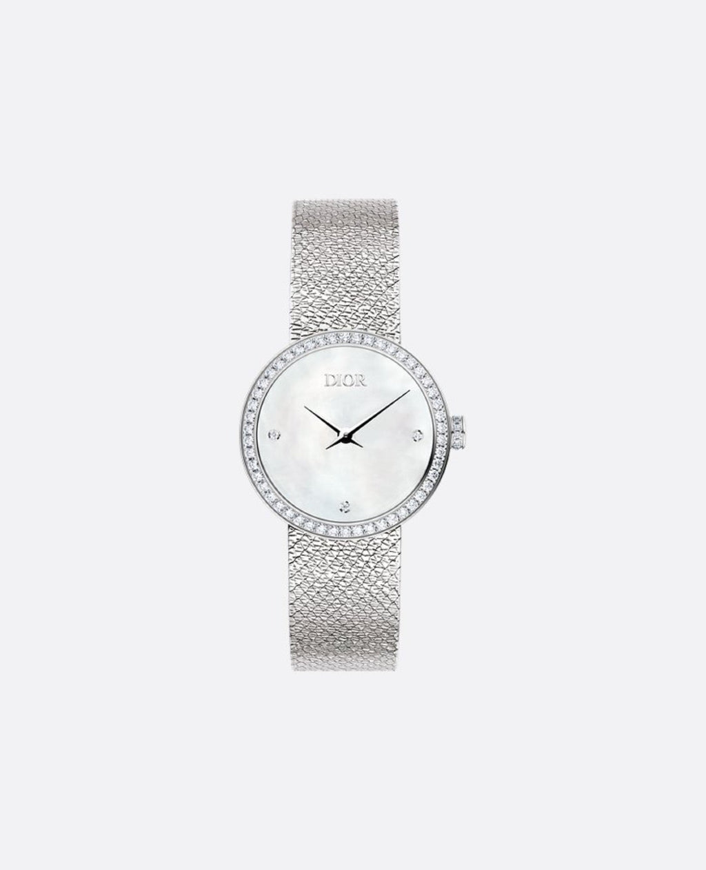 Christian Dior La D de Dior Satine 25 MM, White Mother-Of-Pearl and Diamonds