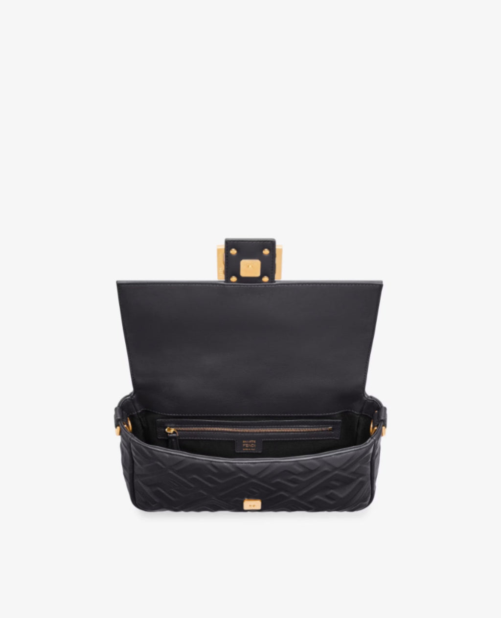 Fendi Baguette Medium Black Leather Bag