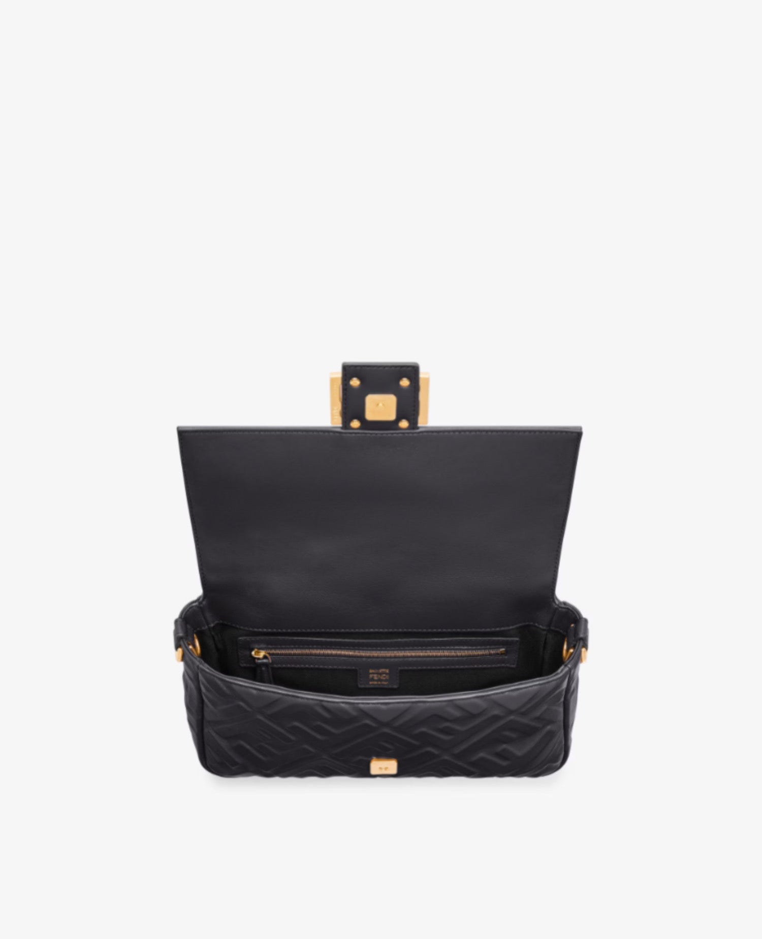 Fendi Baguette Medium Black Leather Bag