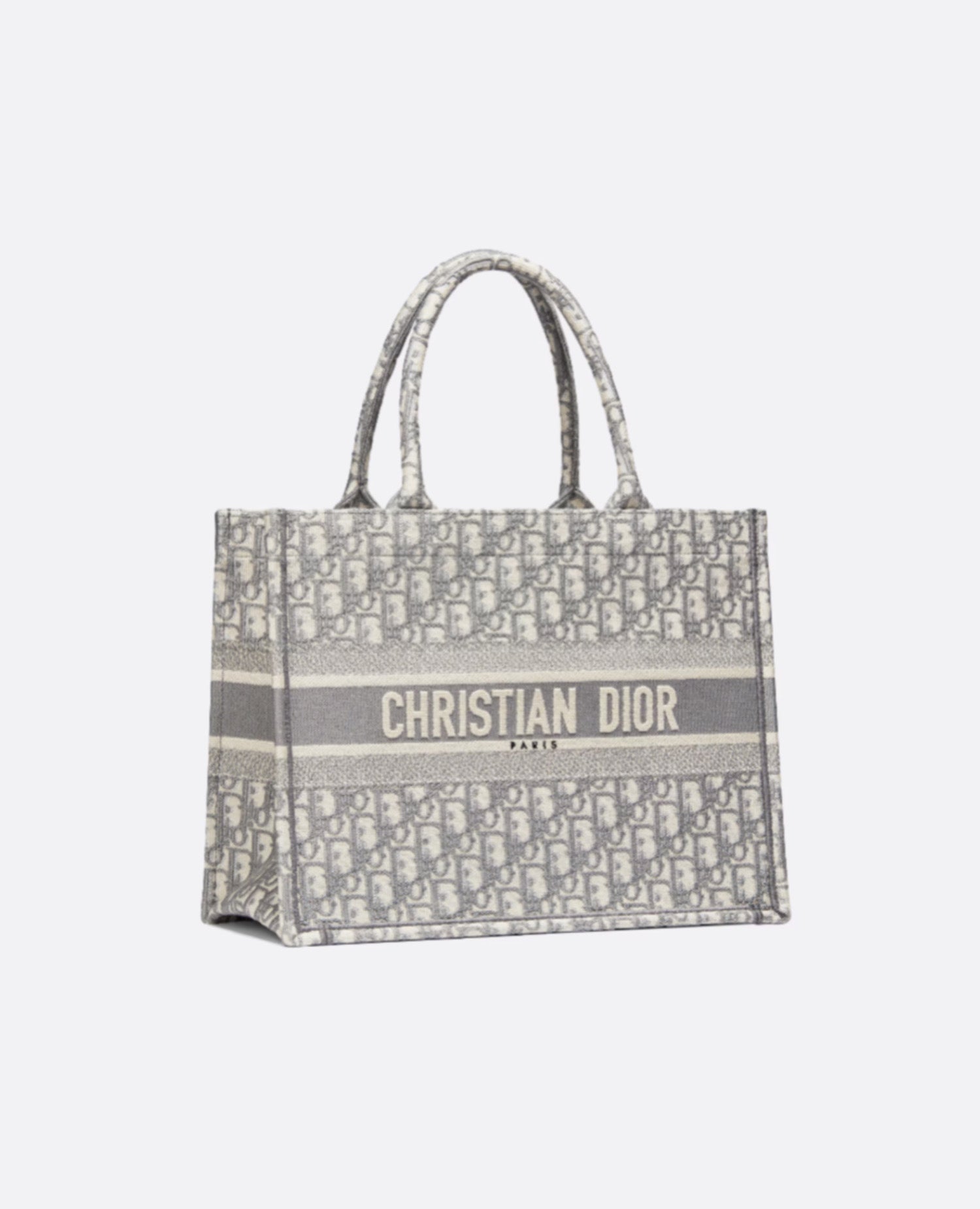 Christian Dior Medium Book Tote Bag Gray Motif