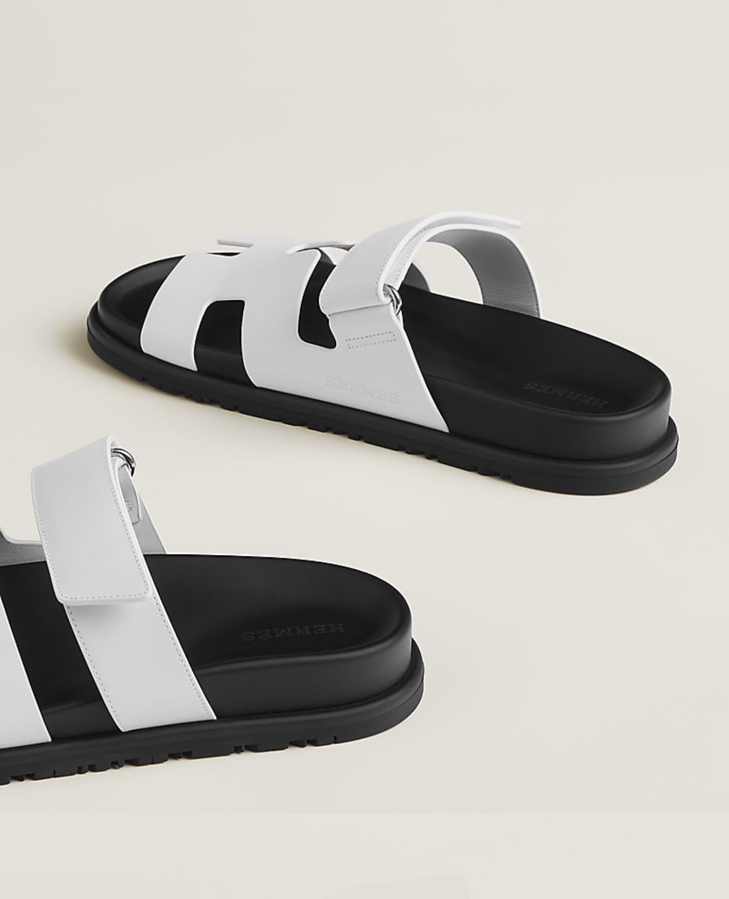 Hermès Chypre Sandal White Goatskin Lining