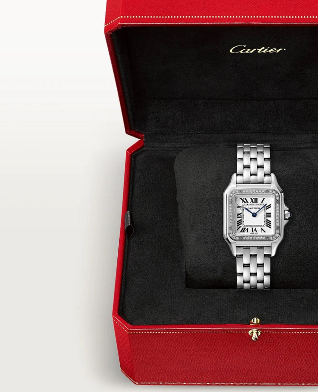 Panthèrs DE Cartier Watch, Medium Model, Diamonds, Silver