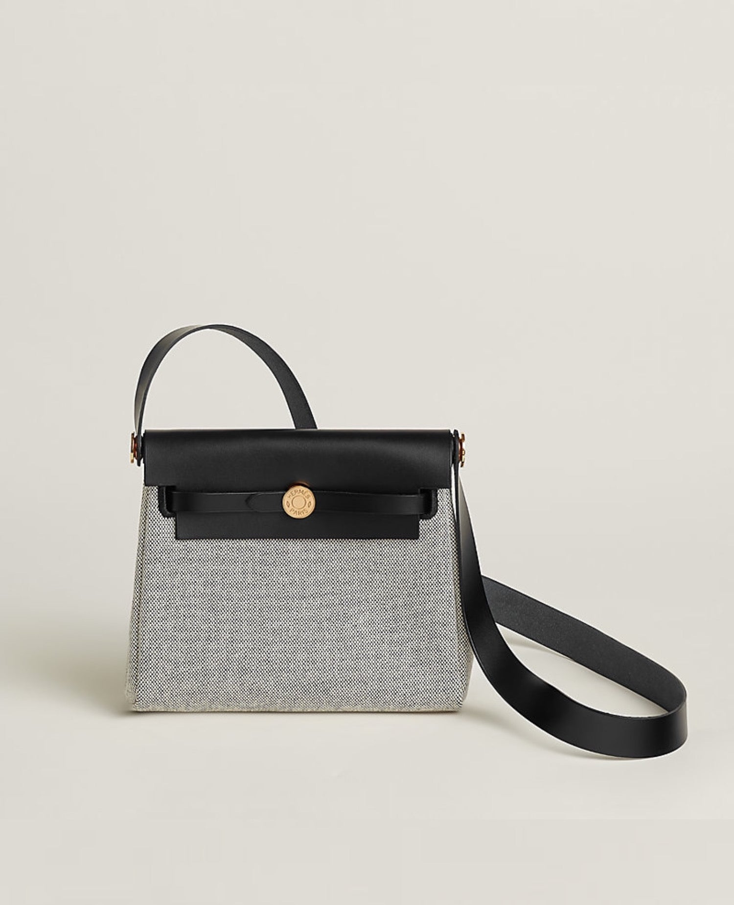 Hermès Herbag Zip 20 Bag Ecru Black