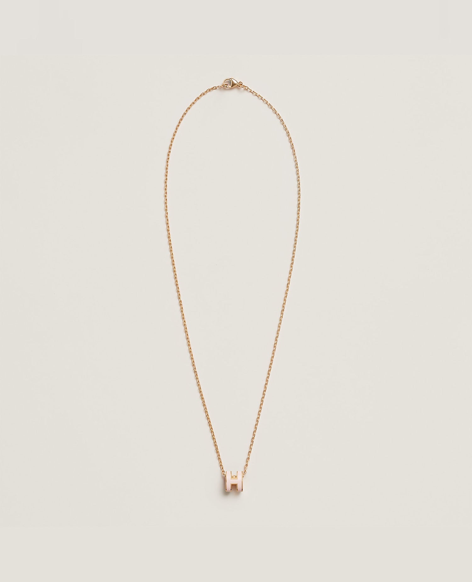 Hermès Mini Pop H Pendant Yellow Gold Rose dragee