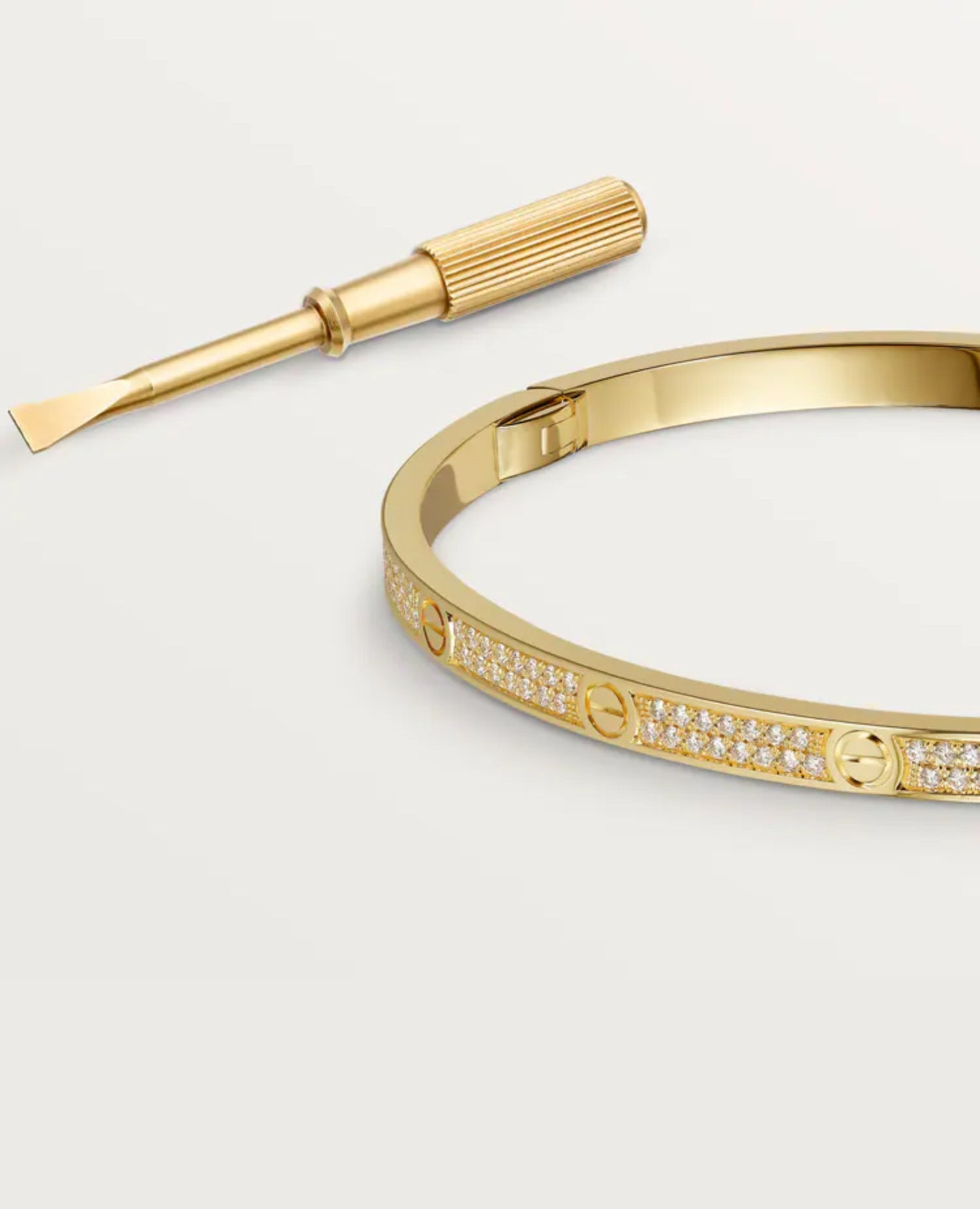 Cartier Love Bracelet, Small Model, Paved, Yellow Gold