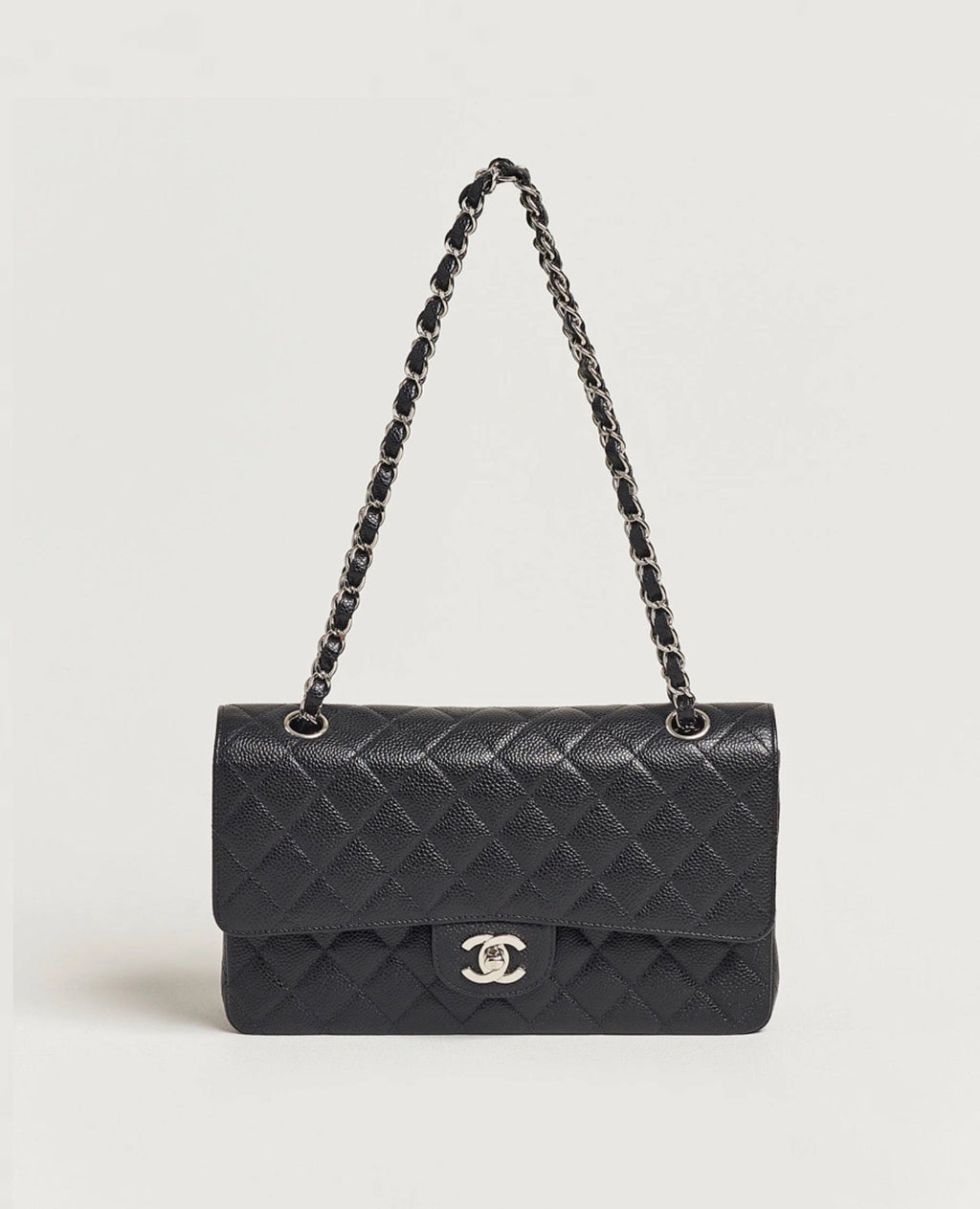 Coco Medium Classic Double Flap Silver Hardware