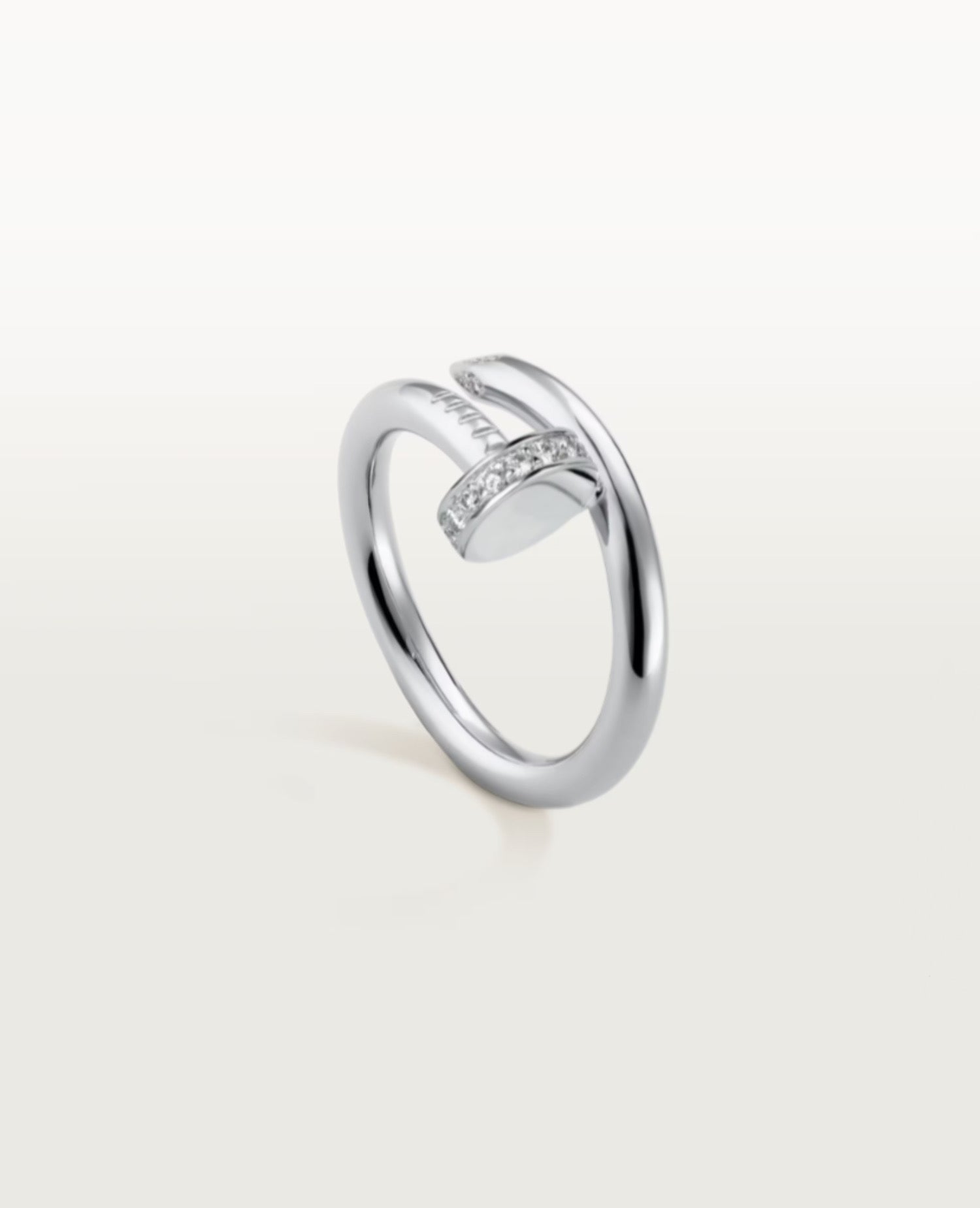 Cartier Just Un Clou Ring, Classic Model, Diamonds, Siver