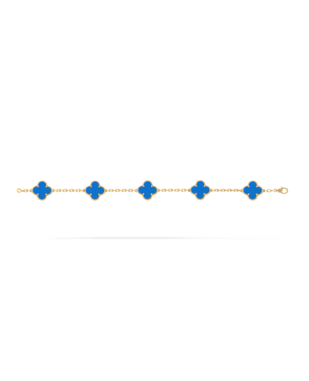 Van Cleef Vintage Alhambra bracelet, 5 motifs, yellow gold, Agate