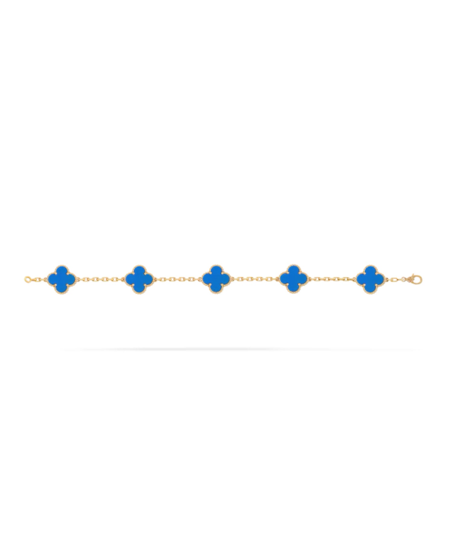 Van Cleef Vintage Alhambra bracelet, 5 motifs, yellow gold, Agate