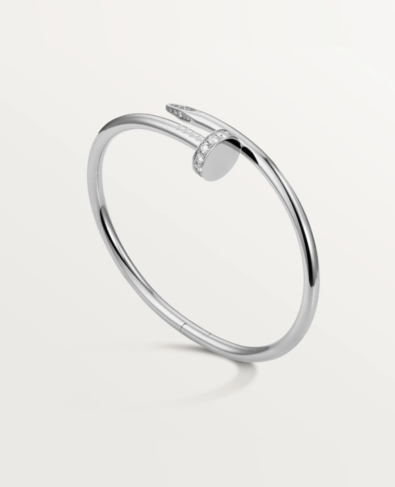 Cartier Just Un Clou Bracelet, Classic Model, Diamonds, Silver